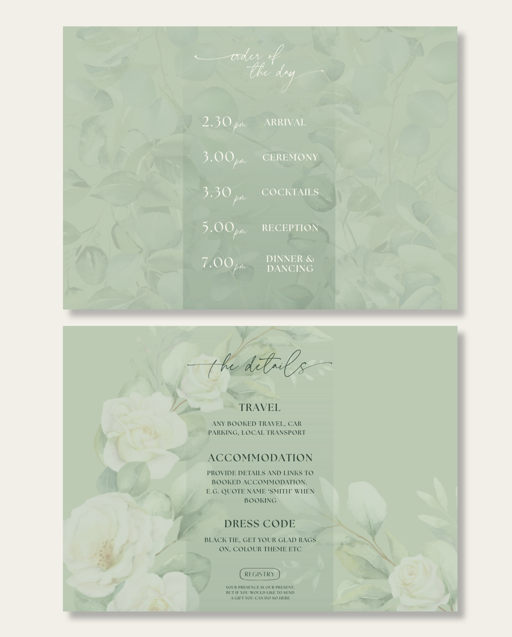 Interactive Wedding Invitation - Floral Eucalyptus