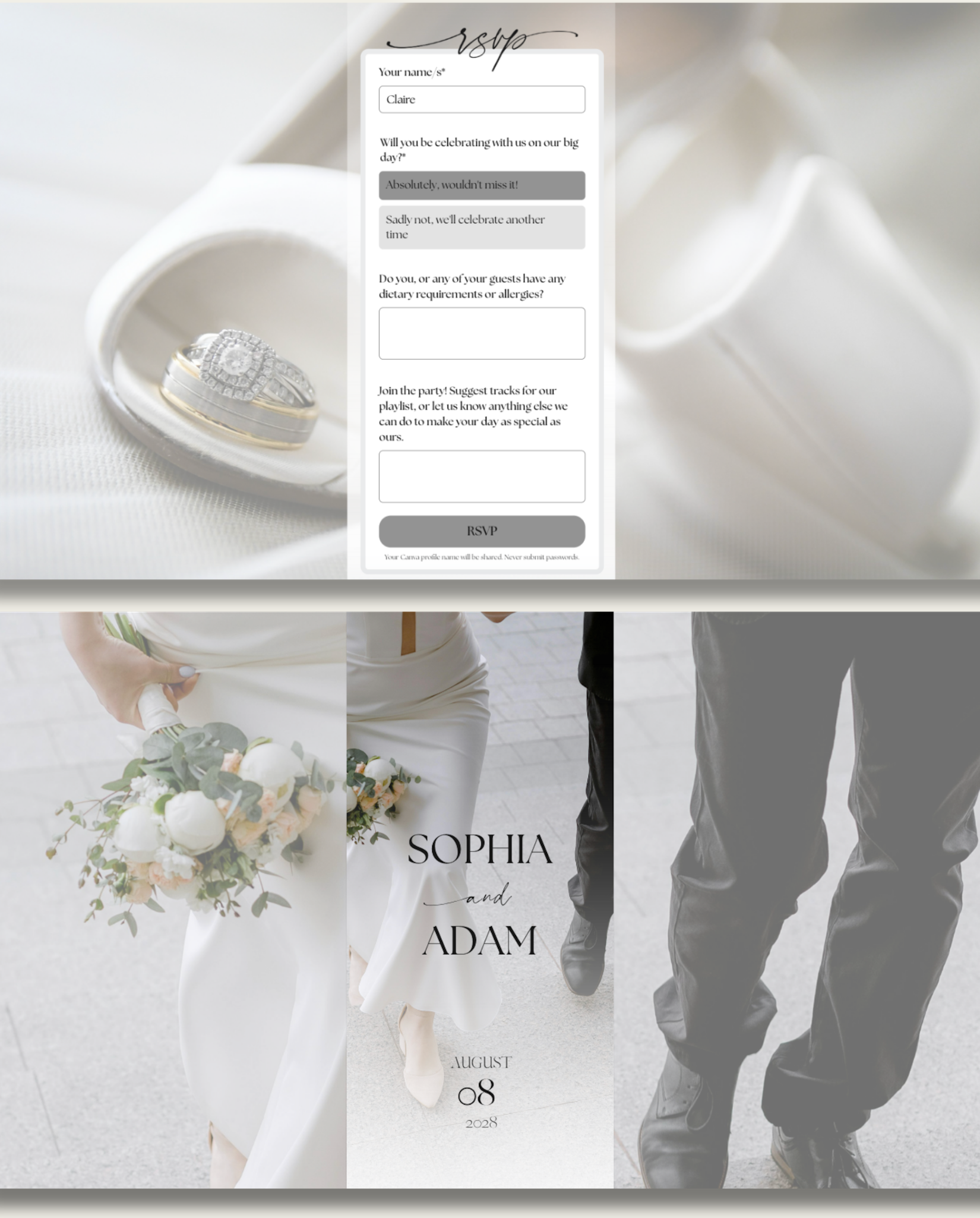 Interactive Wedding Invitation - Elegant White