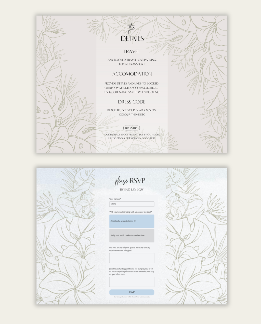 Interactive Wedding Invitation - Bohemian Floral