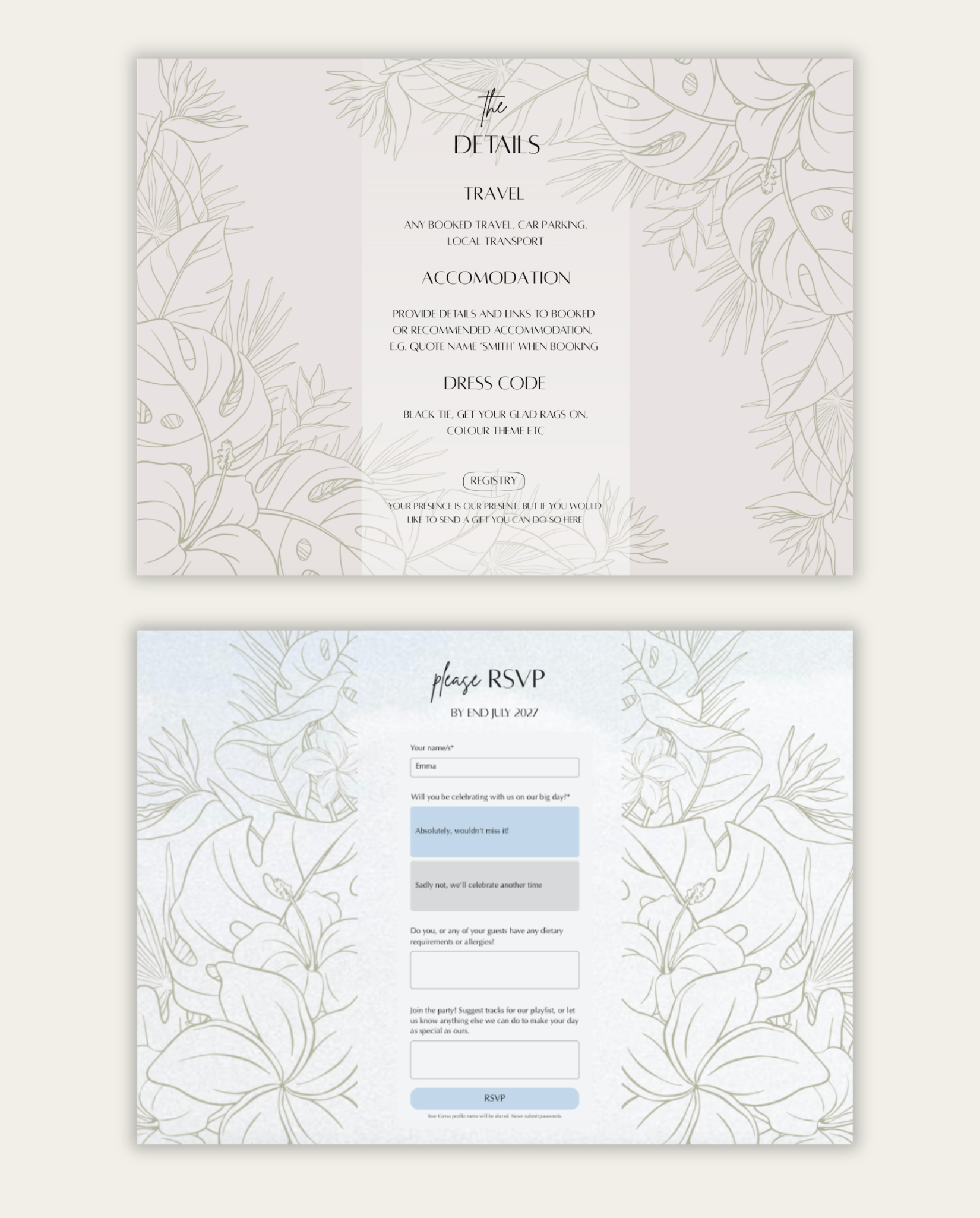 Interactive Wedding Invitation - Bohemian Floral