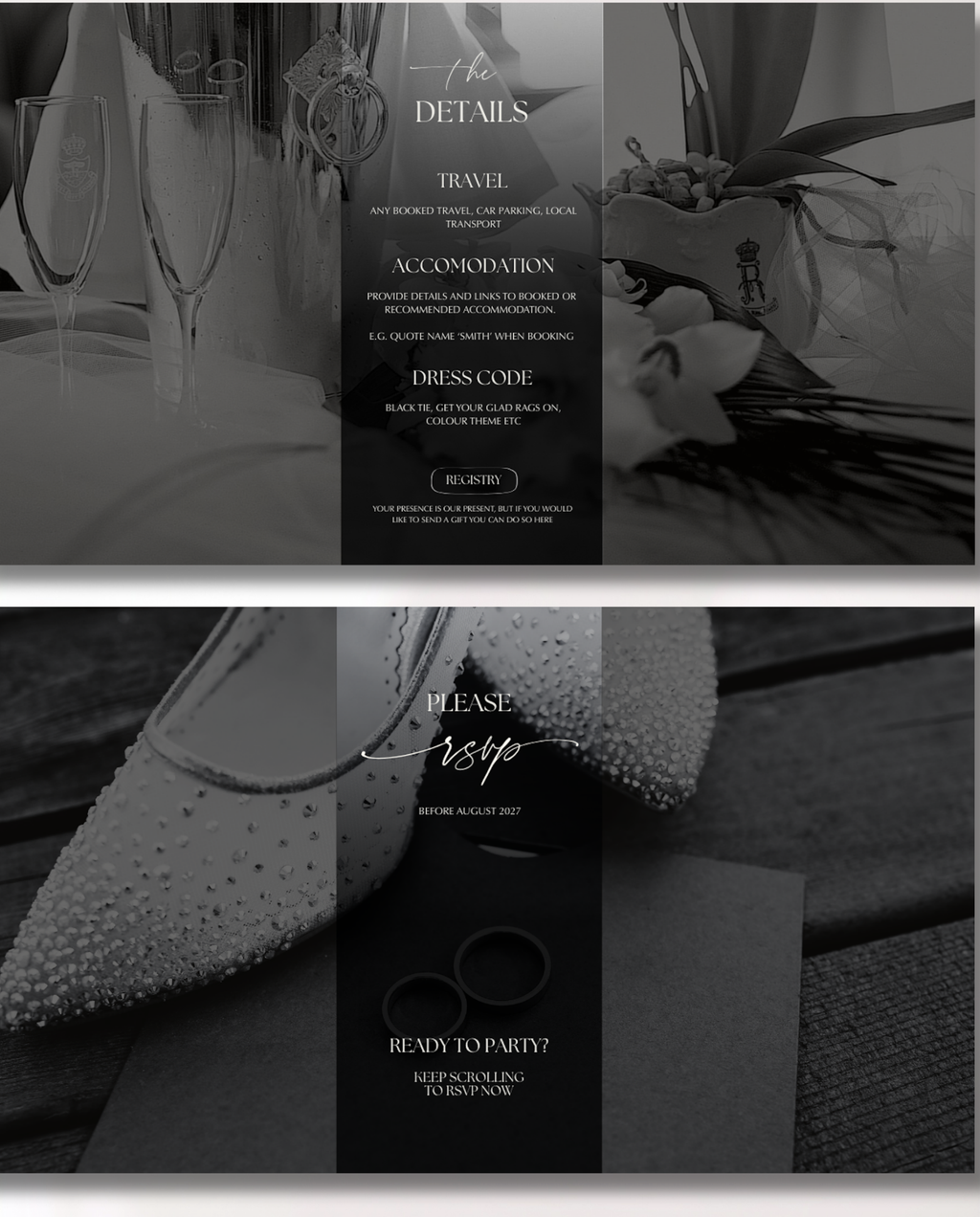 Interactive Wedding Invitation - Elegant Black
