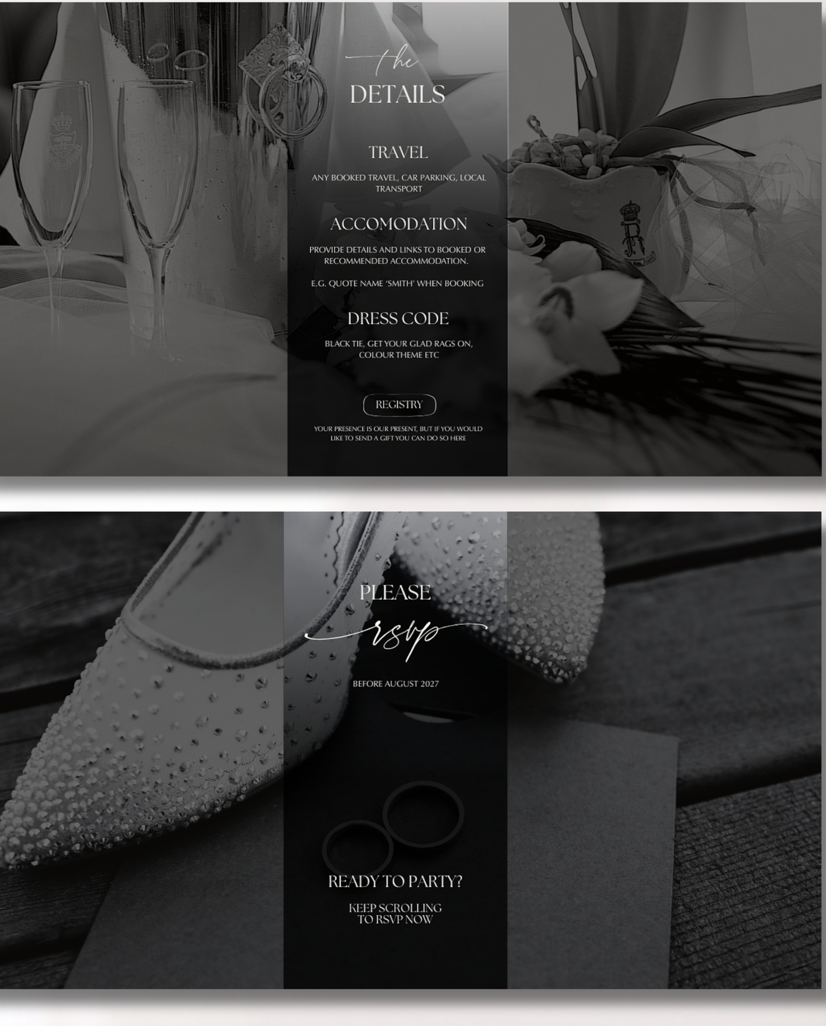 Interactive Wedding Invitation - Elegant Black