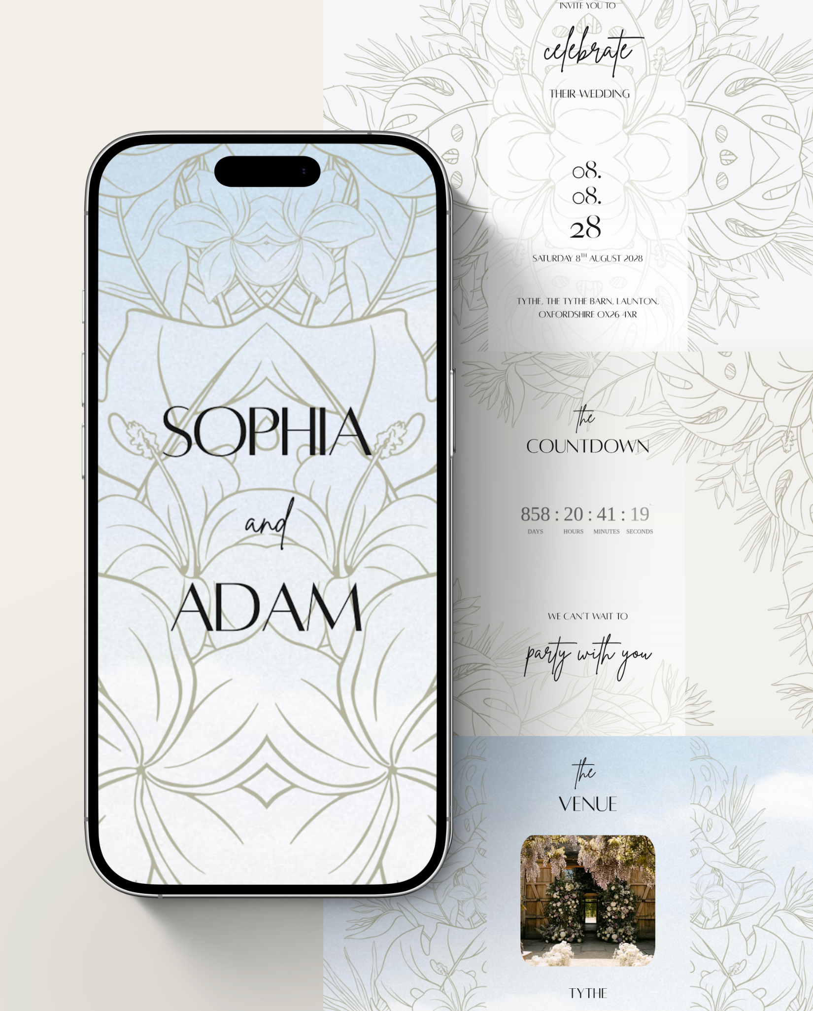 Interactive Wedding Invitation - Bohemian Floral