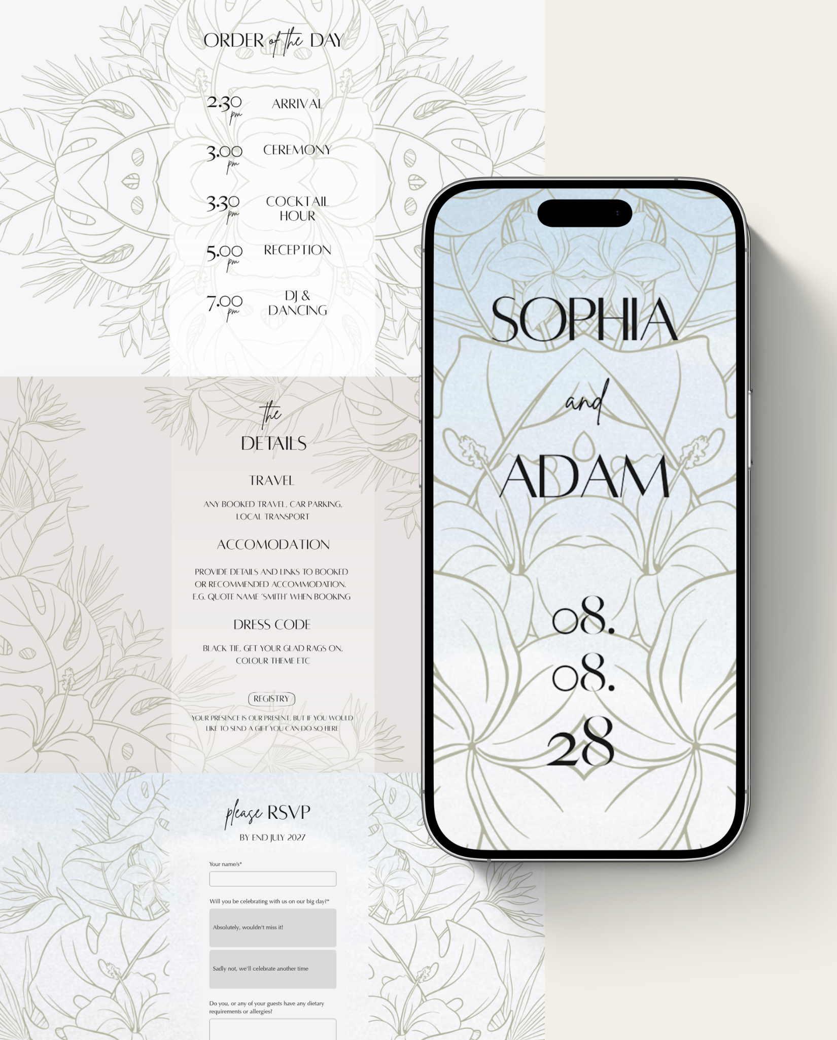 Interactive Wedding Invitation - Bohemian Floral