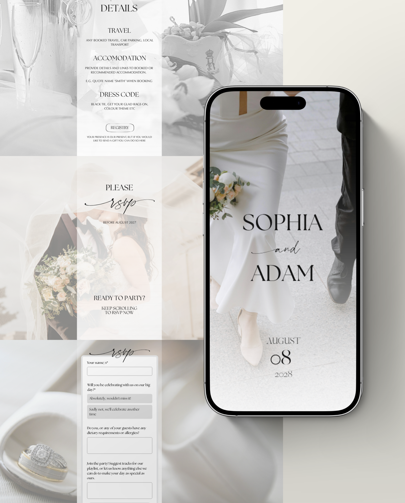 Interactive Wedding Invitation - Elegant White