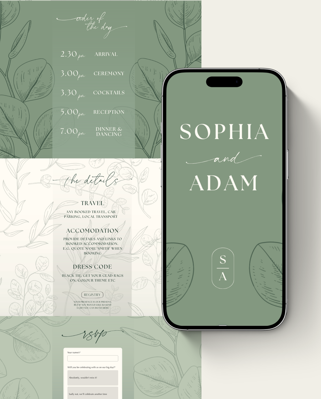 Interactive Wedding Invitation - Eucalyptus