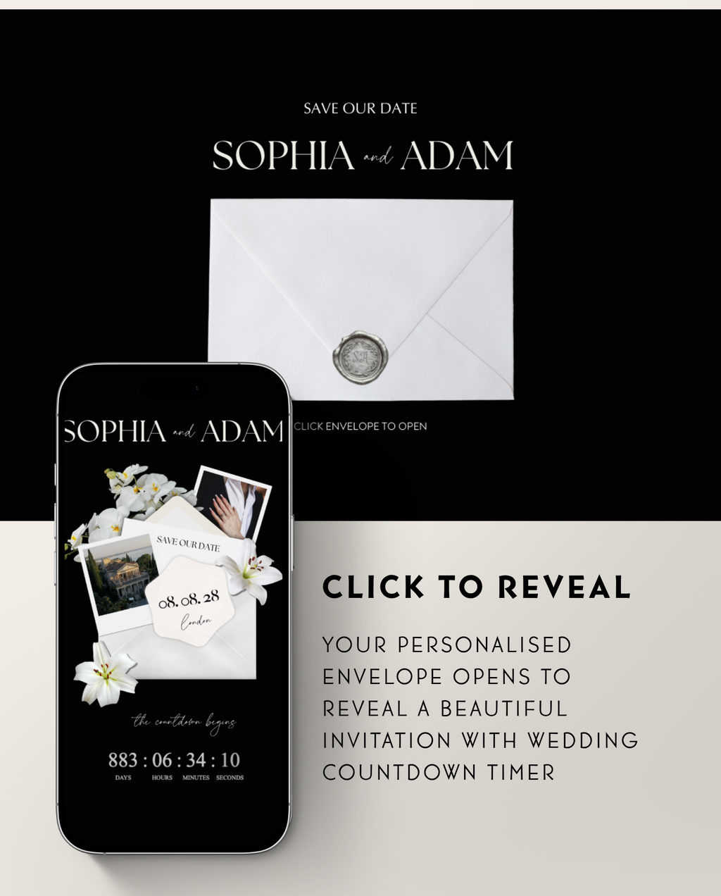 Save the Date - Elegant Black