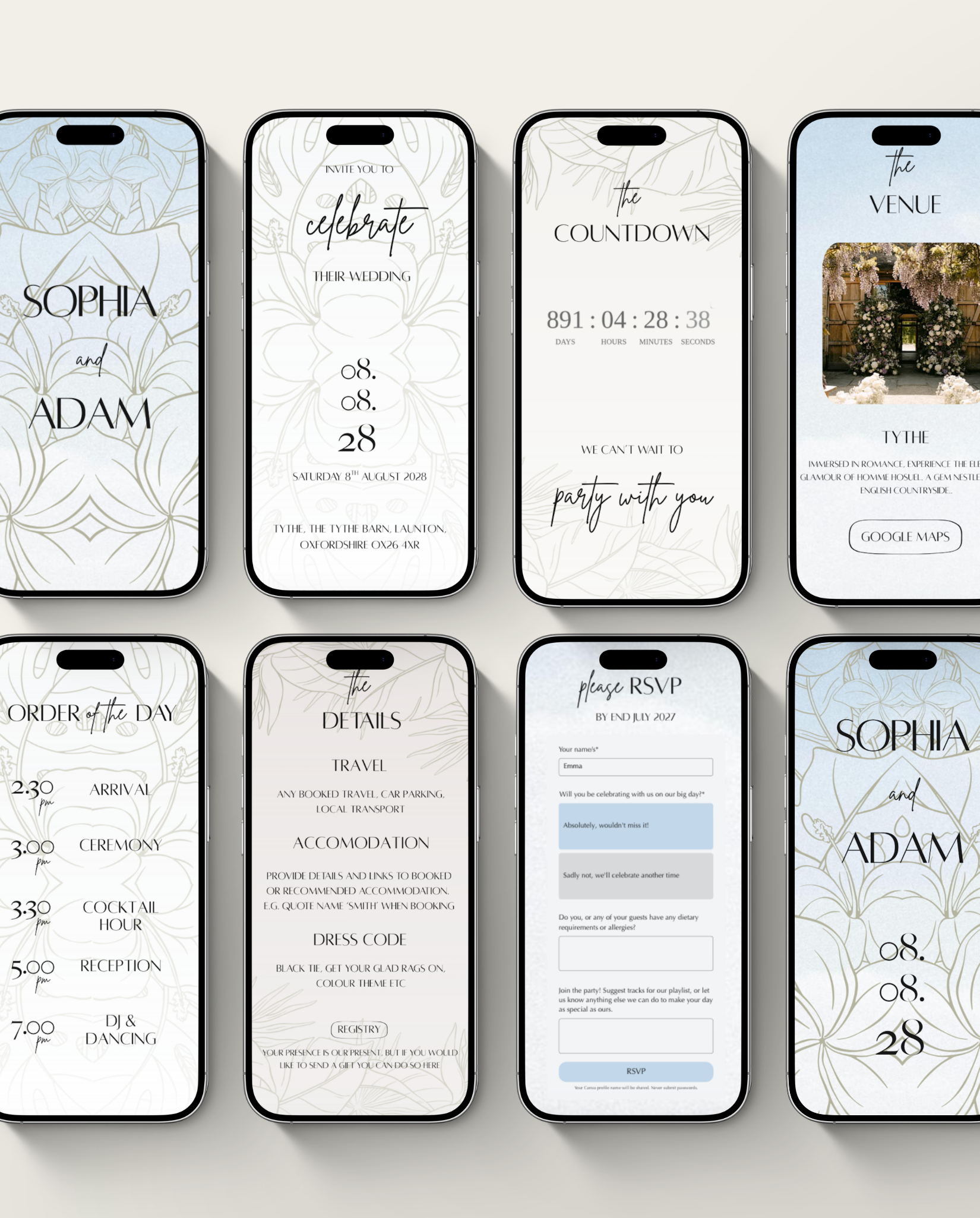 Interactive Wedding Invitation - Bohemian Floral