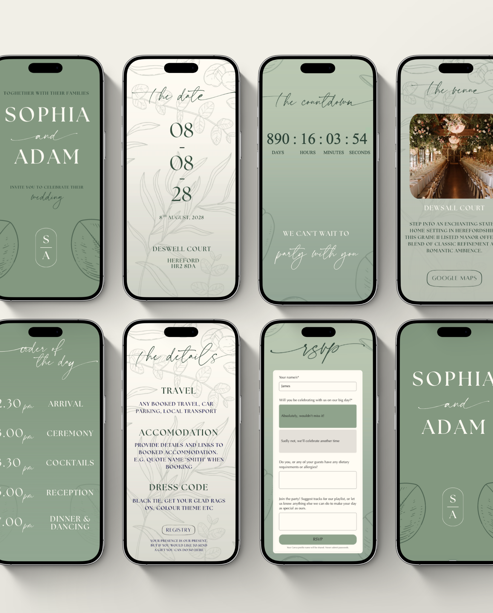 Interactive Wedding Invitation - Eucalyptus