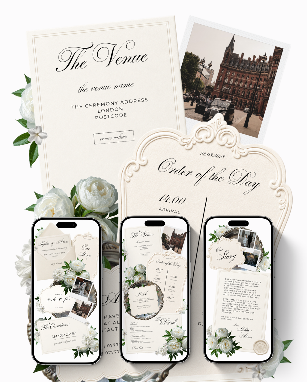 Envelope Reveal Invitation Suite - The Ivory Floral