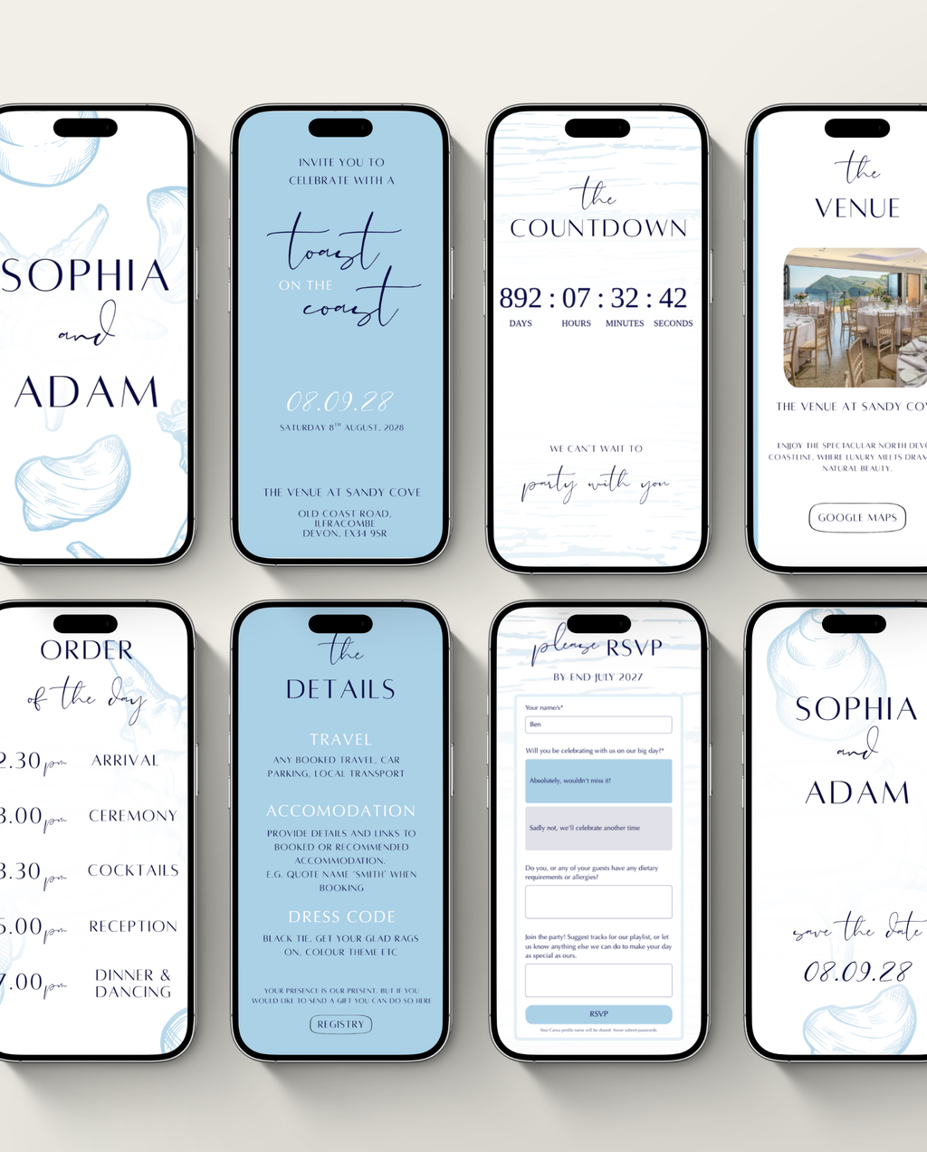 Interactive Wedding Invitation - Toast on the Coast
