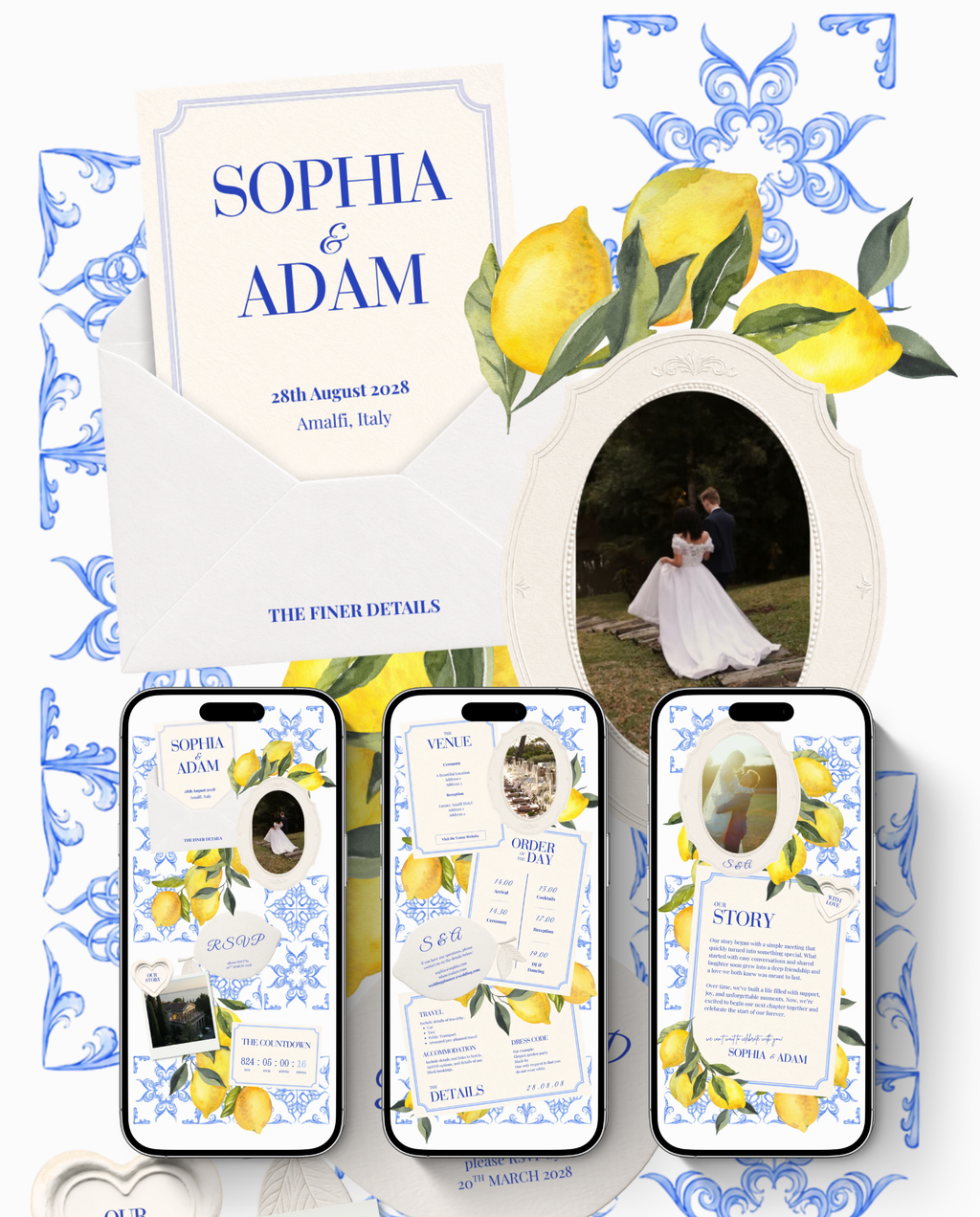 Envelope Reveal Invitation Suite - La Dolce Vita