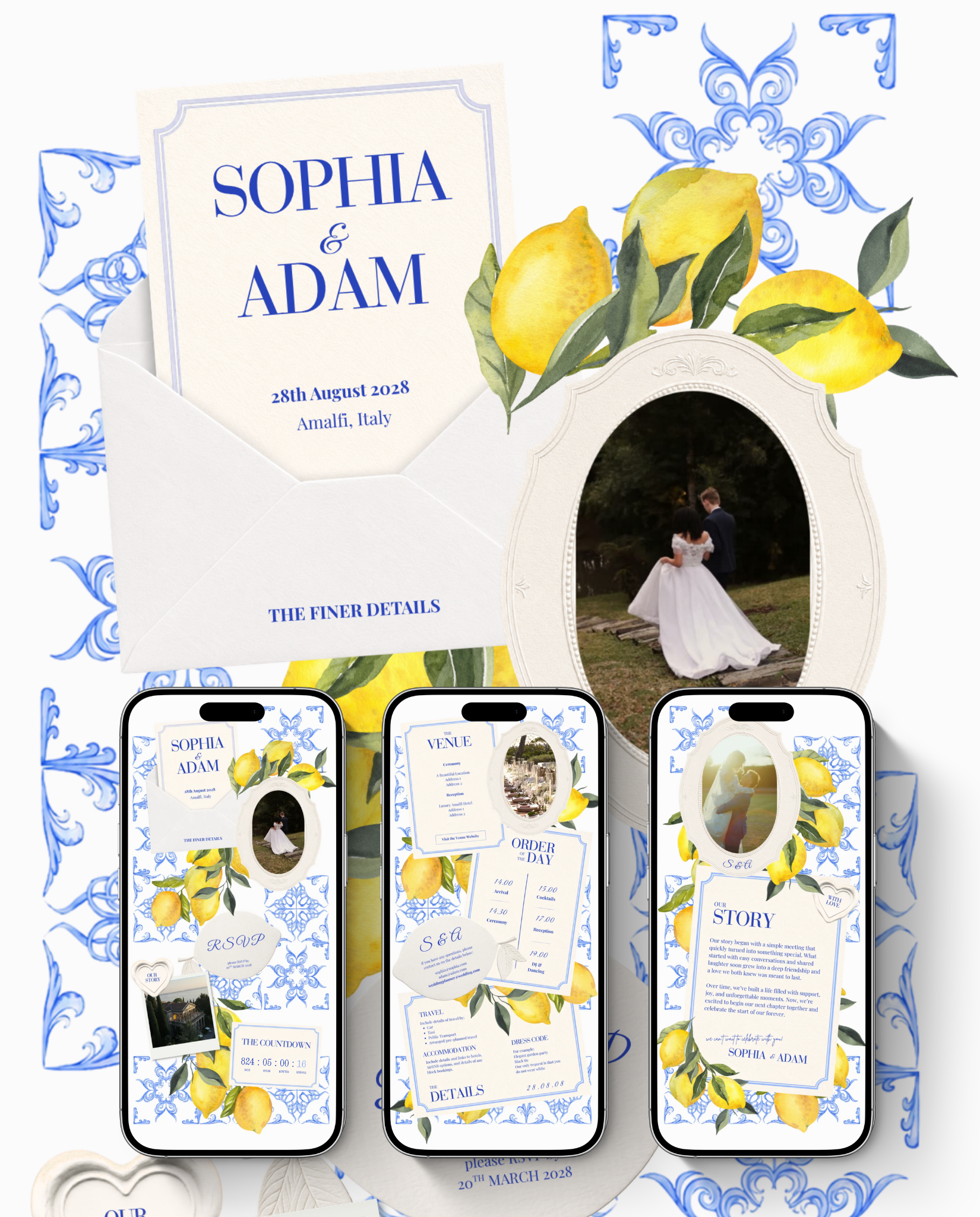 Envelope Reveal Invitation Suite - La Dolce Vita