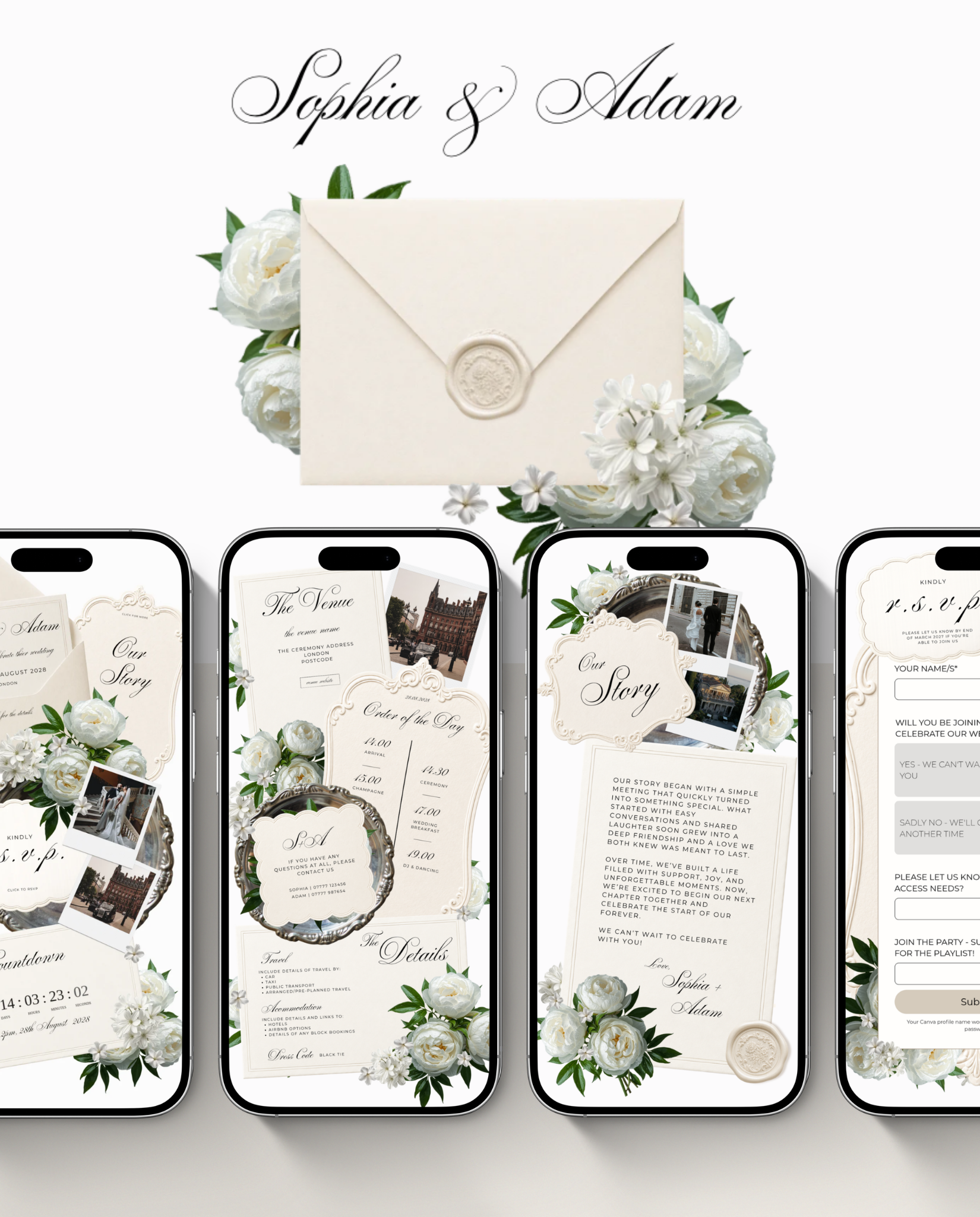 Envelope Reveal Invitation Suite - The Ivory Floral