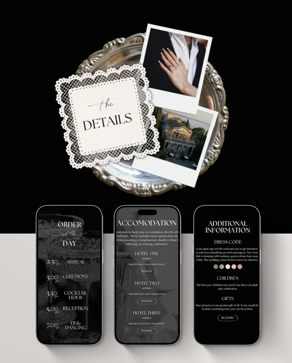 Wedding Website Template - Elegant Black