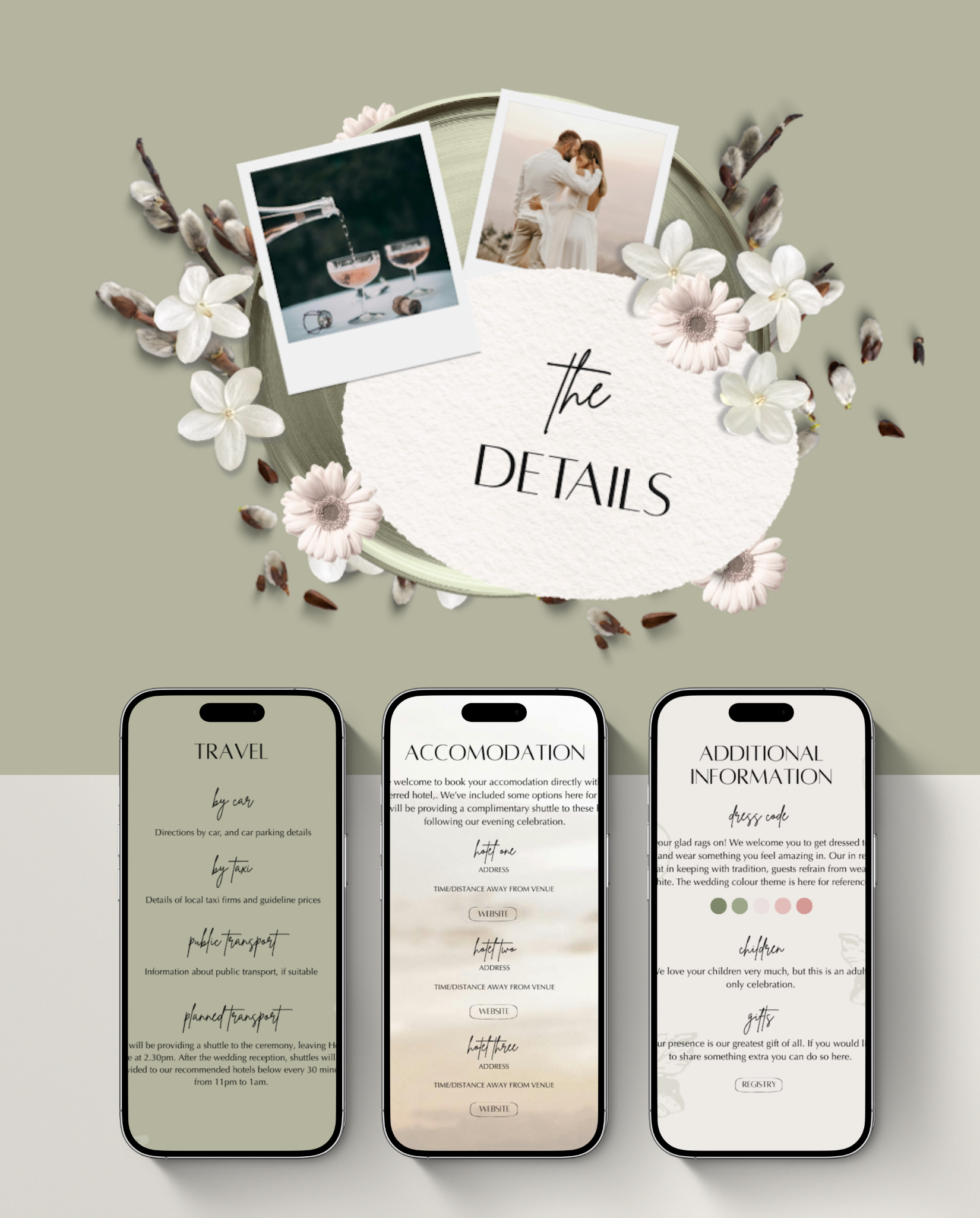 Wedding Website Template - Rustic Sage