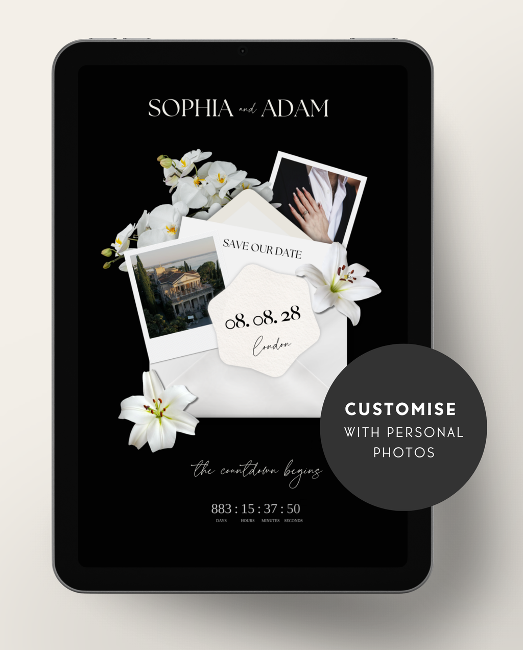 Save the Date - Elegant Black