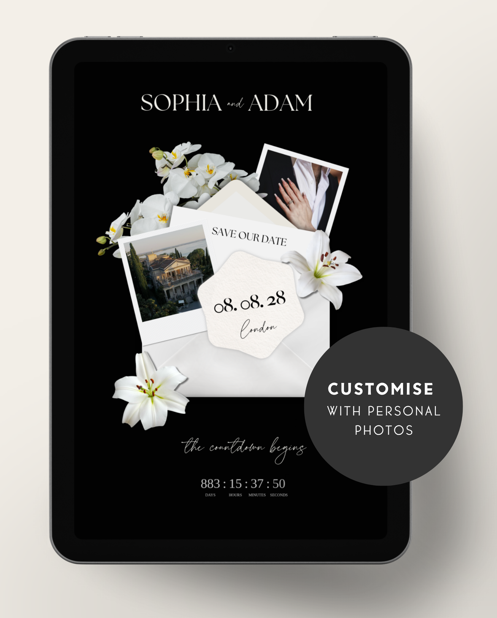 Save the Date - Elegant Black