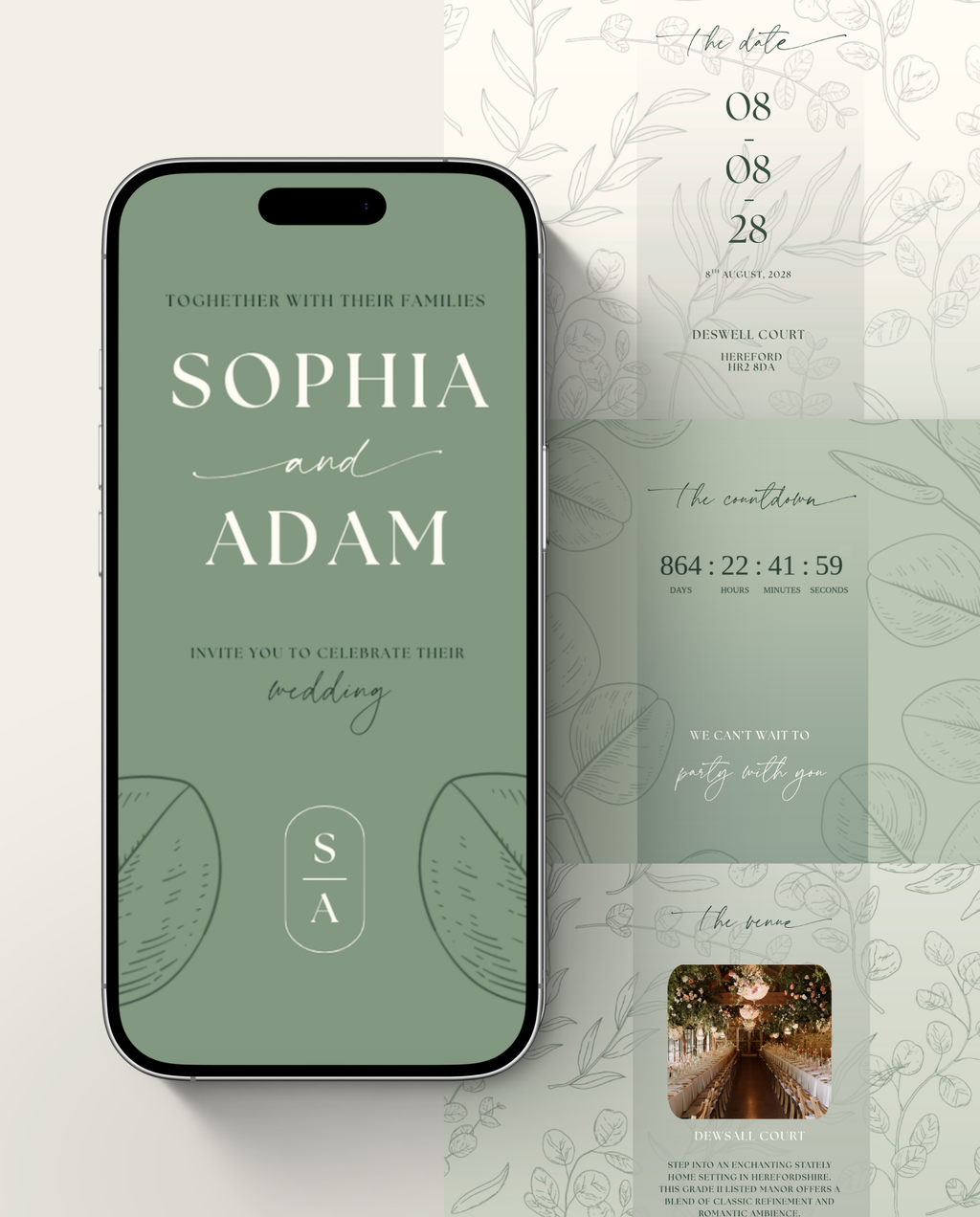 Interactive Wedding Invitation - Eucalyptus