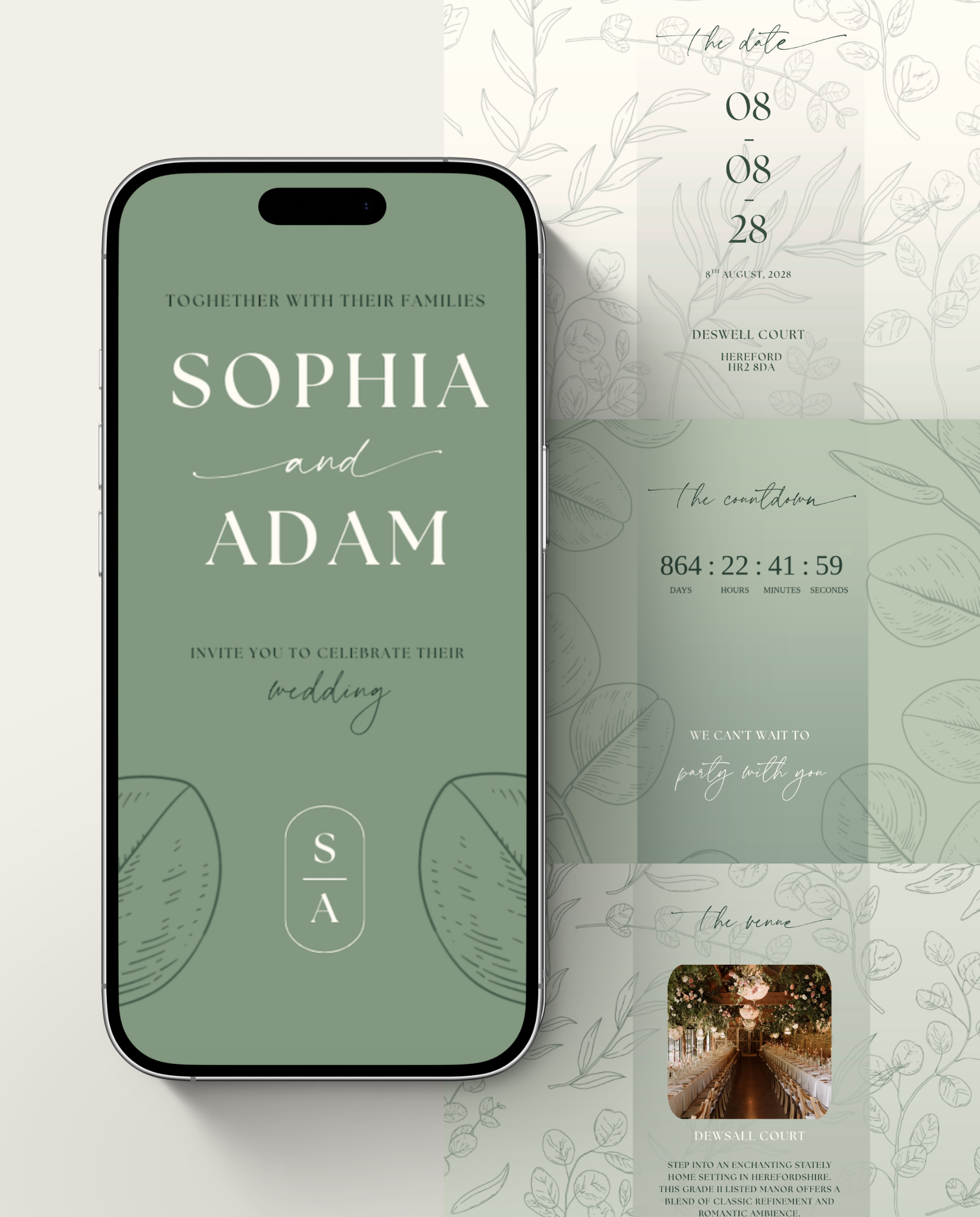 Interactive Wedding Invitation - Eucalyptus