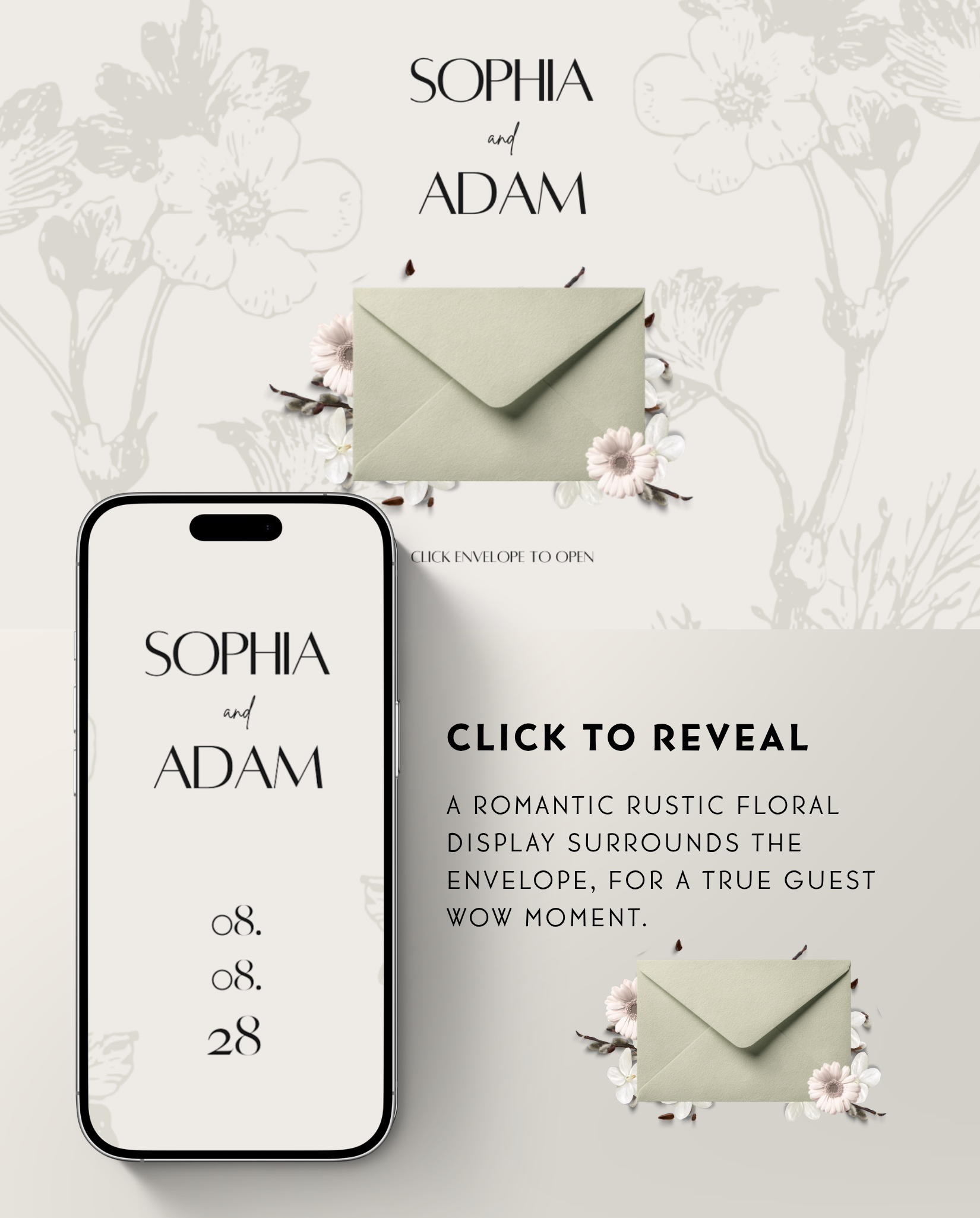 Wedding Website Template - Rustic Sage