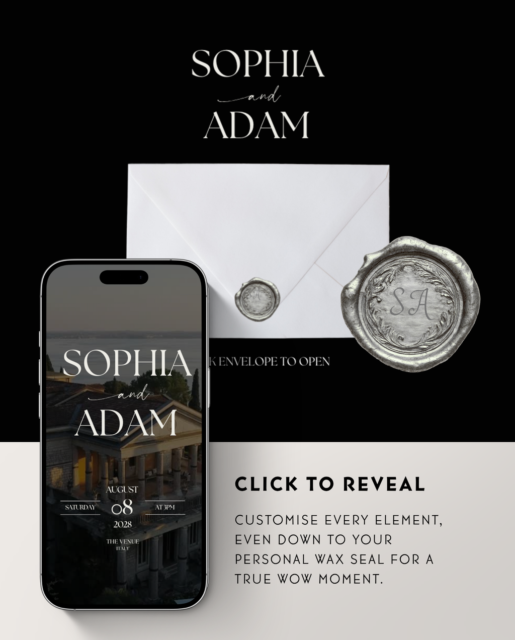 Wedding Website Template - Elegant Black