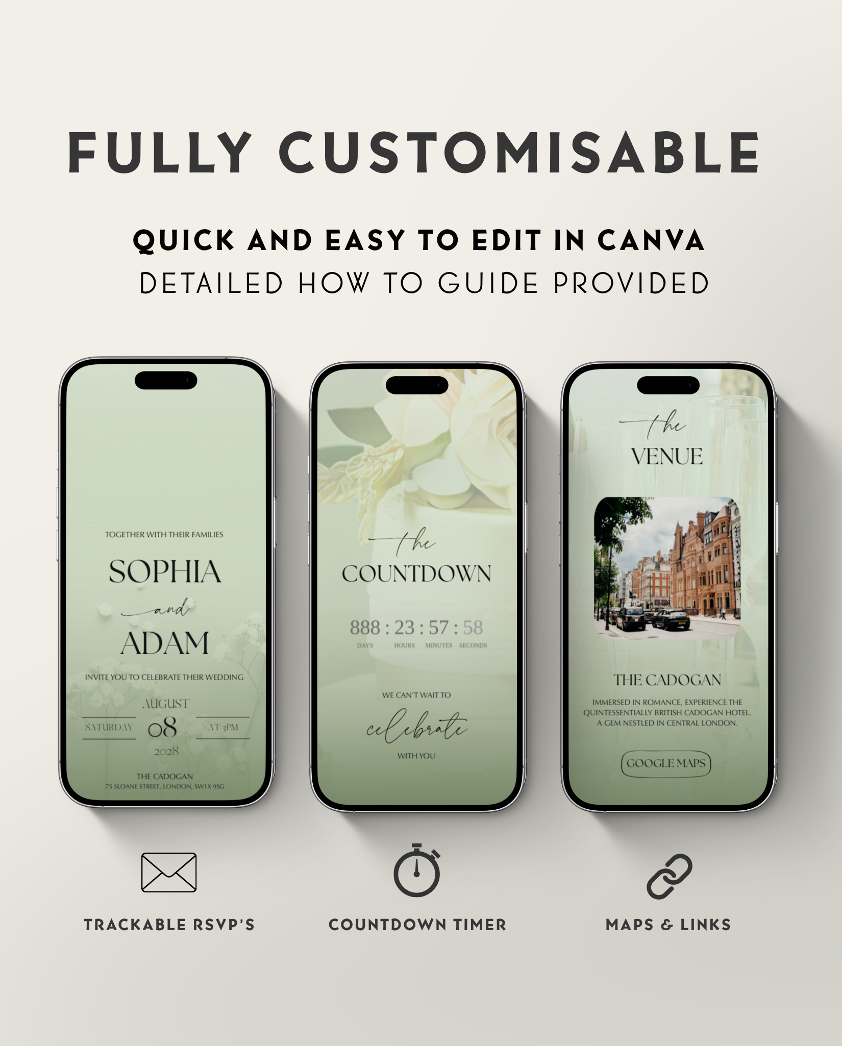 Interactive Wedding Invitation - Elegant Green