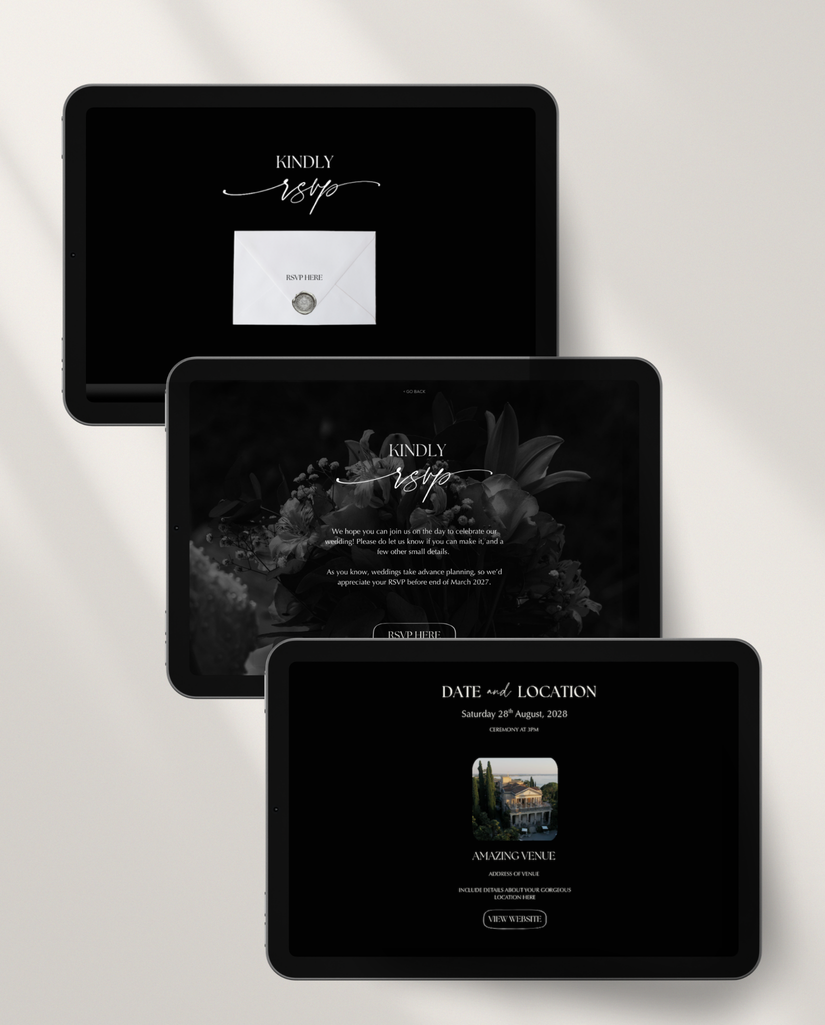 Wedding Website Template - Elegant Black