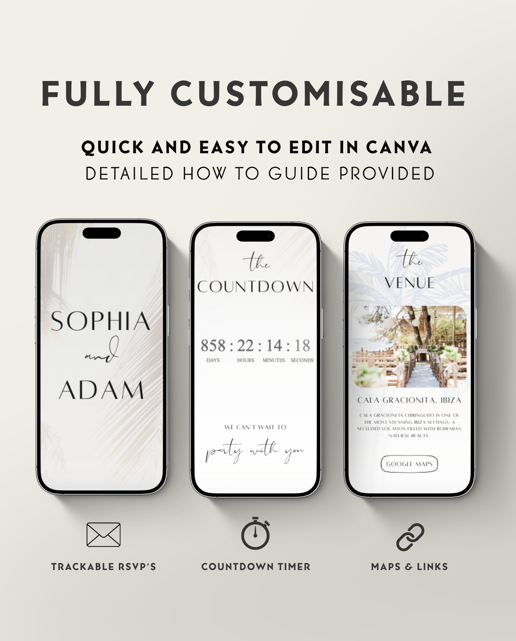 Interactive Wedding Invitation - Dusty Palms
