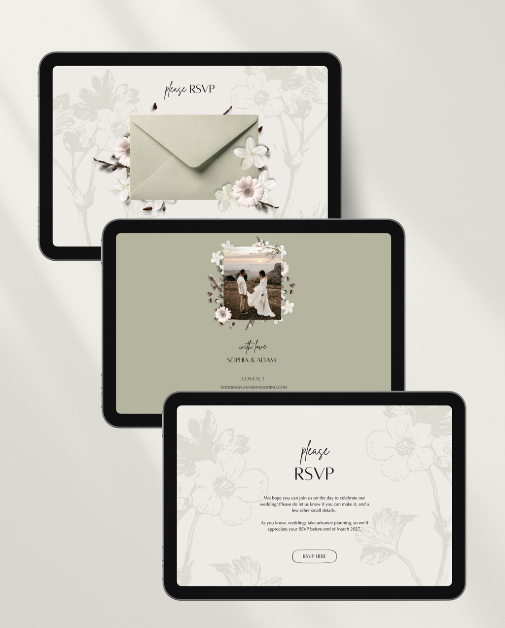 Wedding Website Template - Rustic Sage