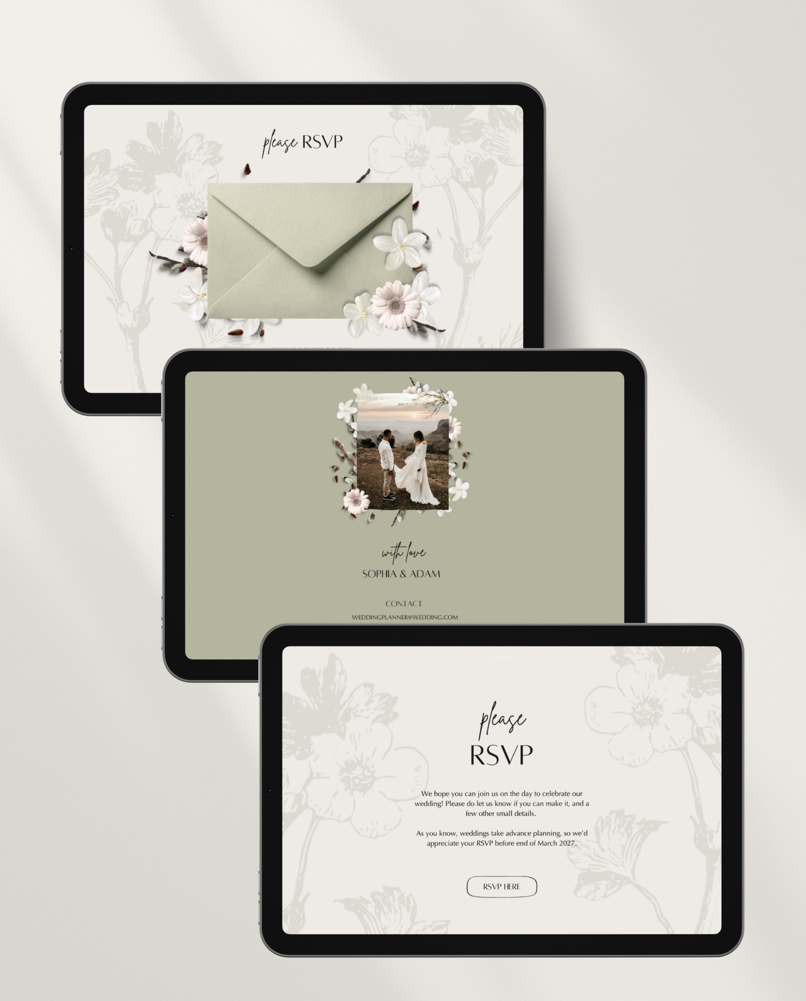 Wedding Website Template - Rustic Sage