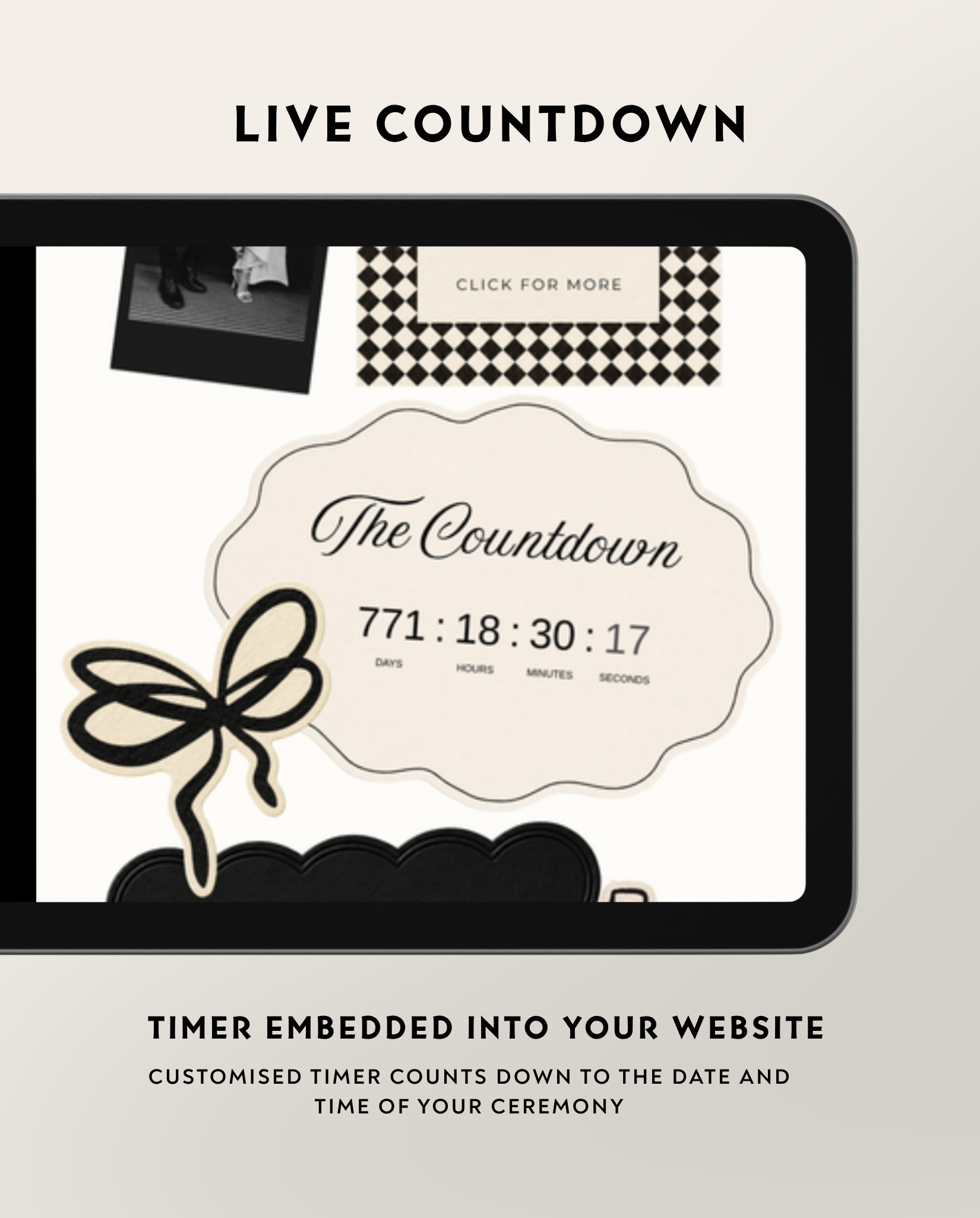 Envelope Reveal Invitation Suite - Black Tie & Bows
