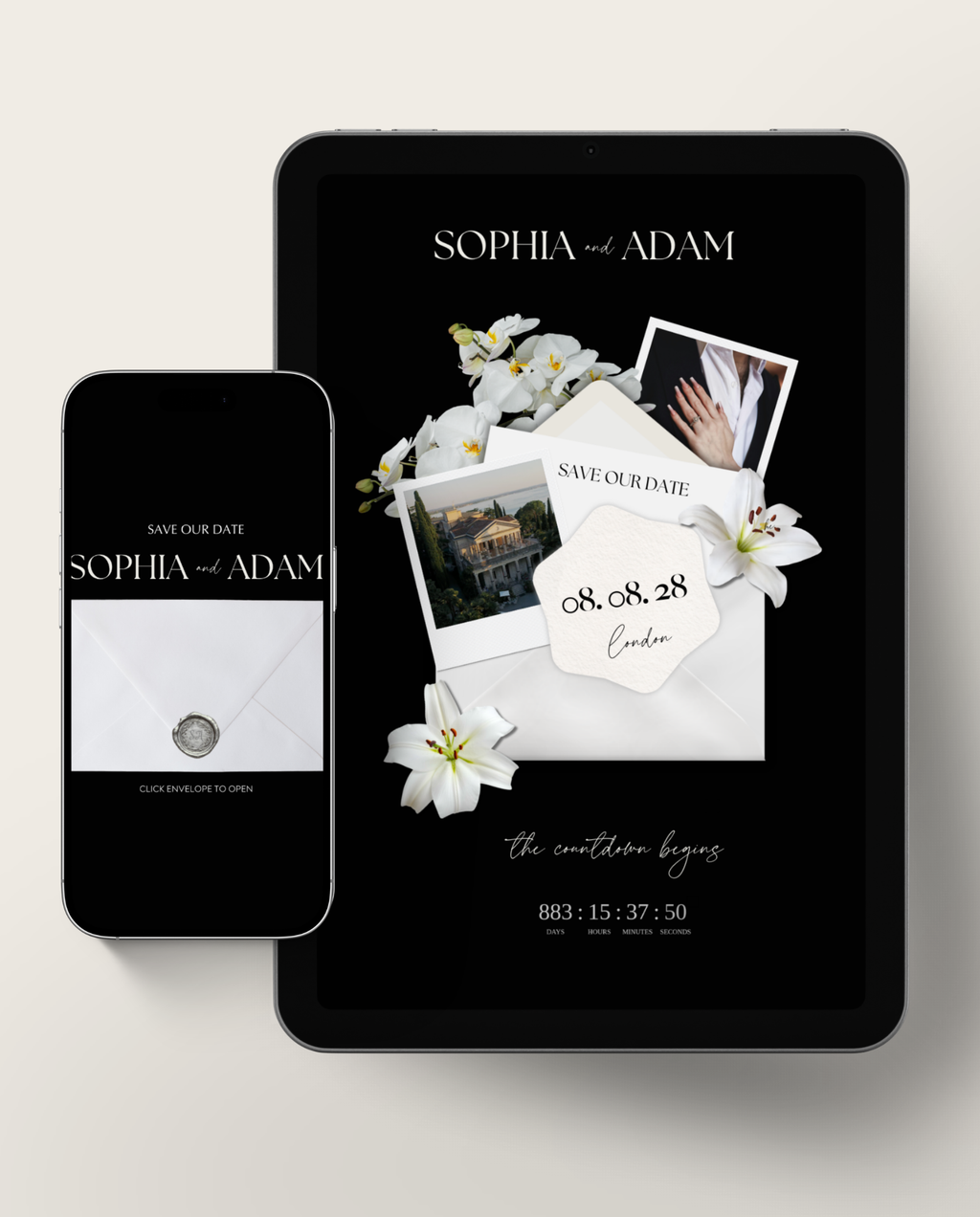 Save the Date - Elegant Black