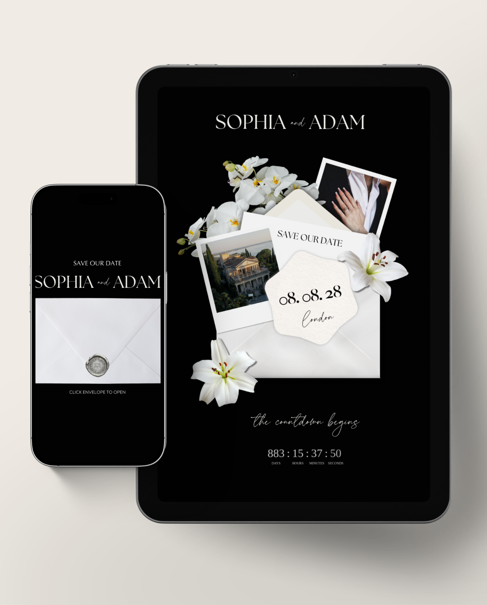 Save the Date - Elegant Black