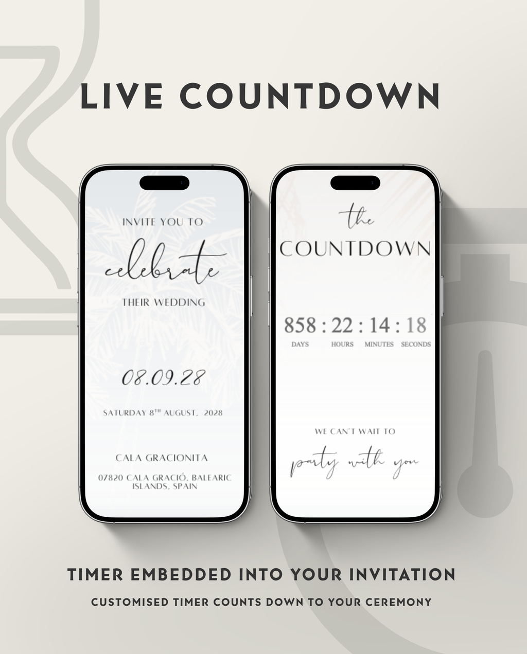 Interactive Wedding Invitation - Dusty Palms