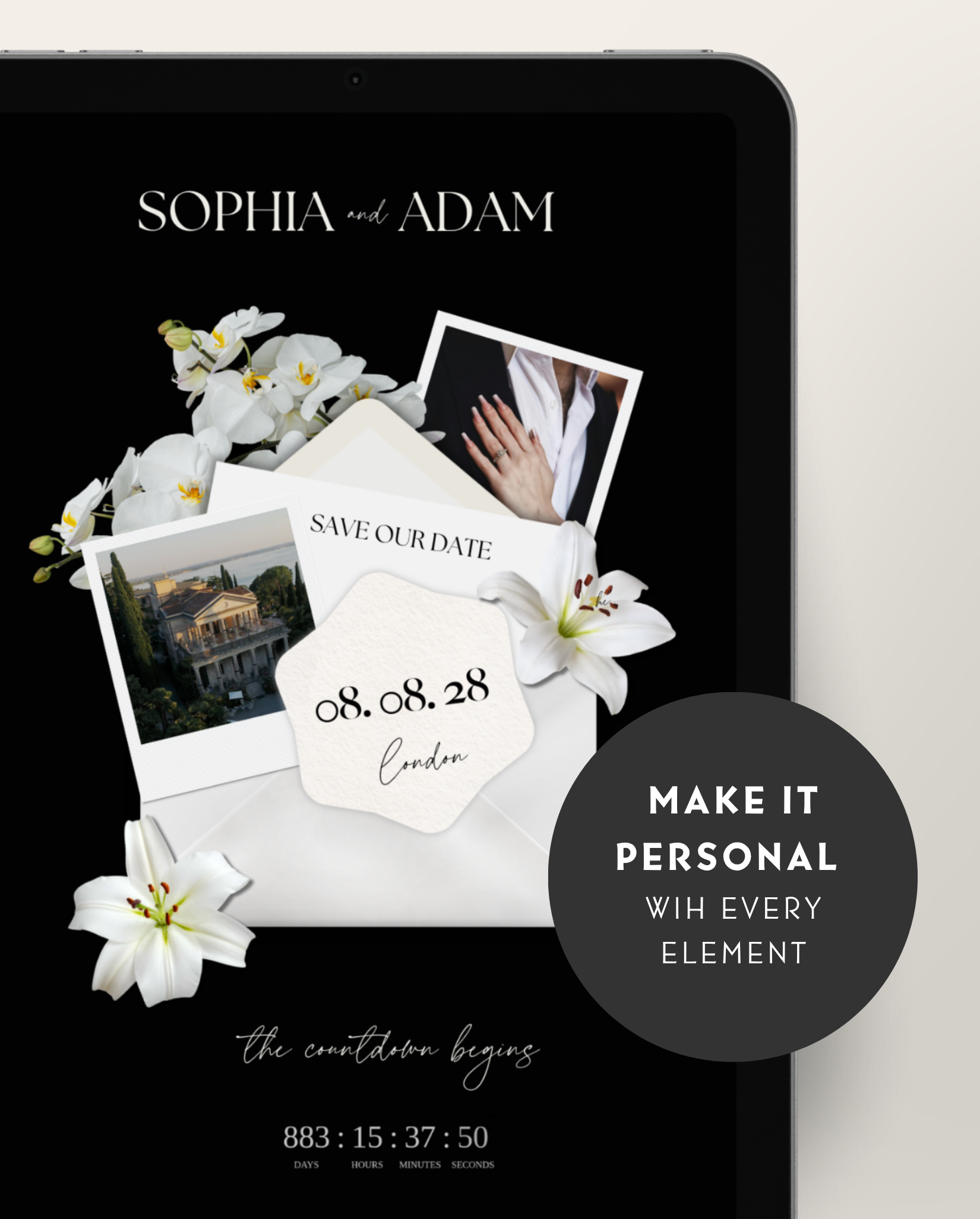 Save the Date - Elegant Black