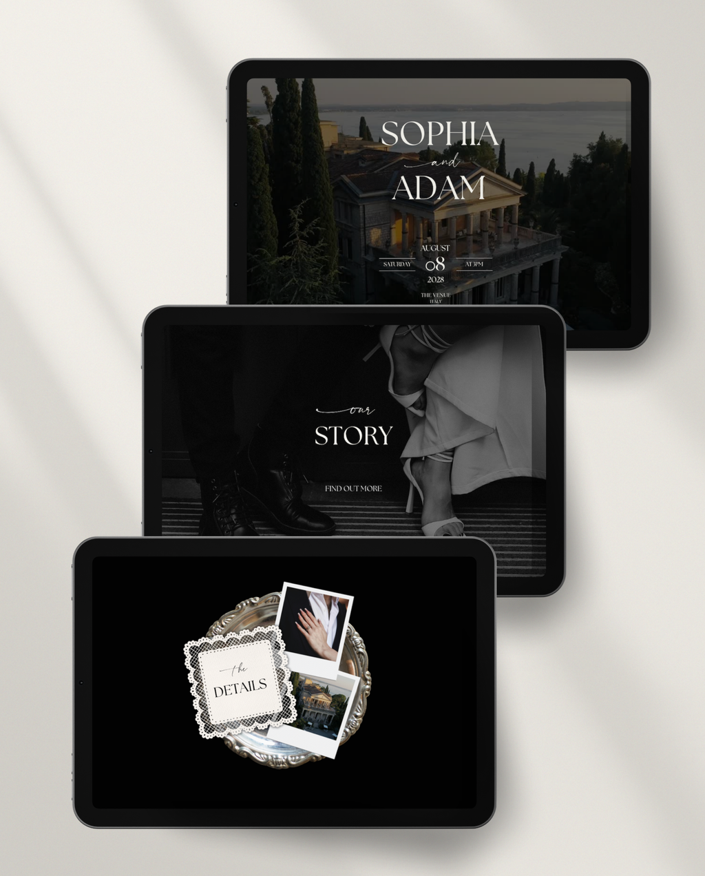 Wedding Website Template - Elegant Black