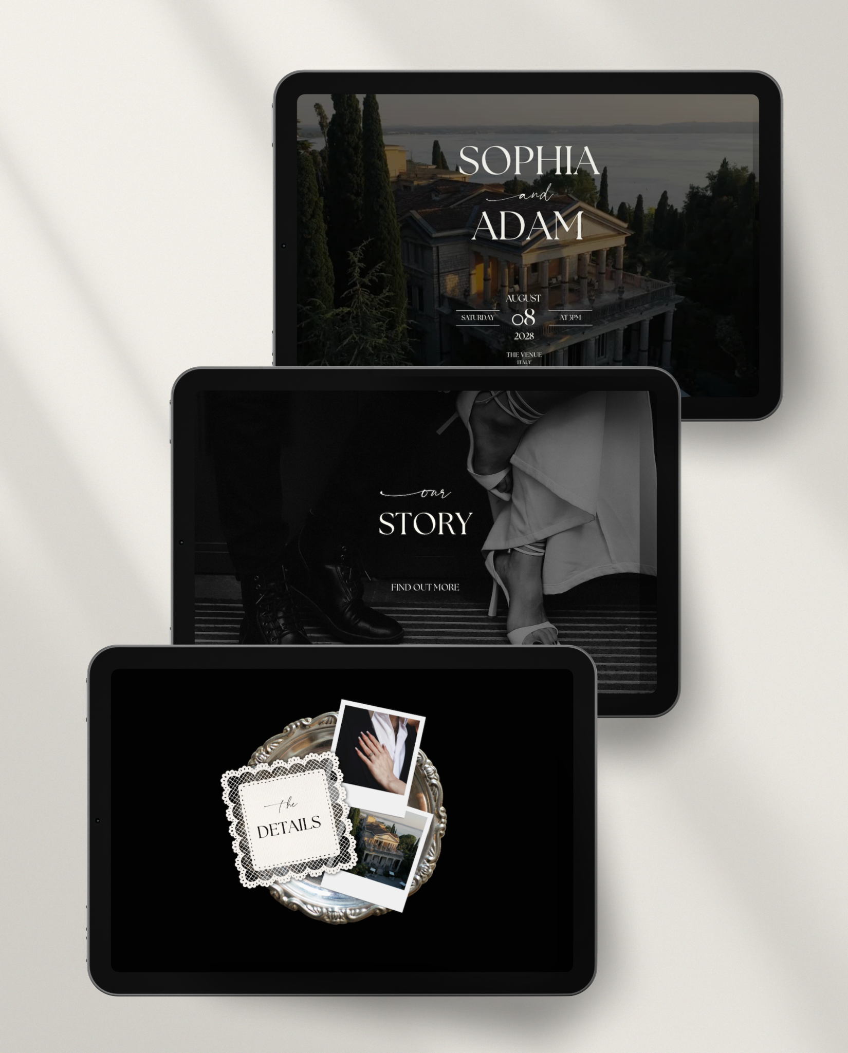 Wedding Website Template - Elegant Black