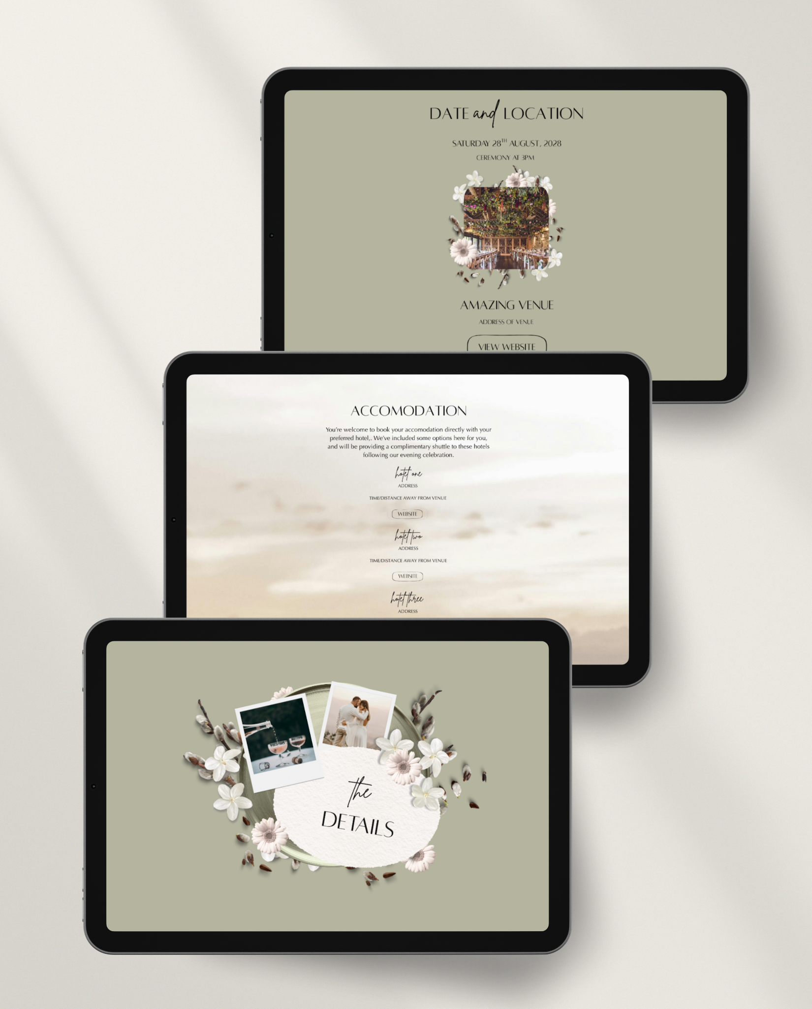 Wedding Website Template - Rustic Sage