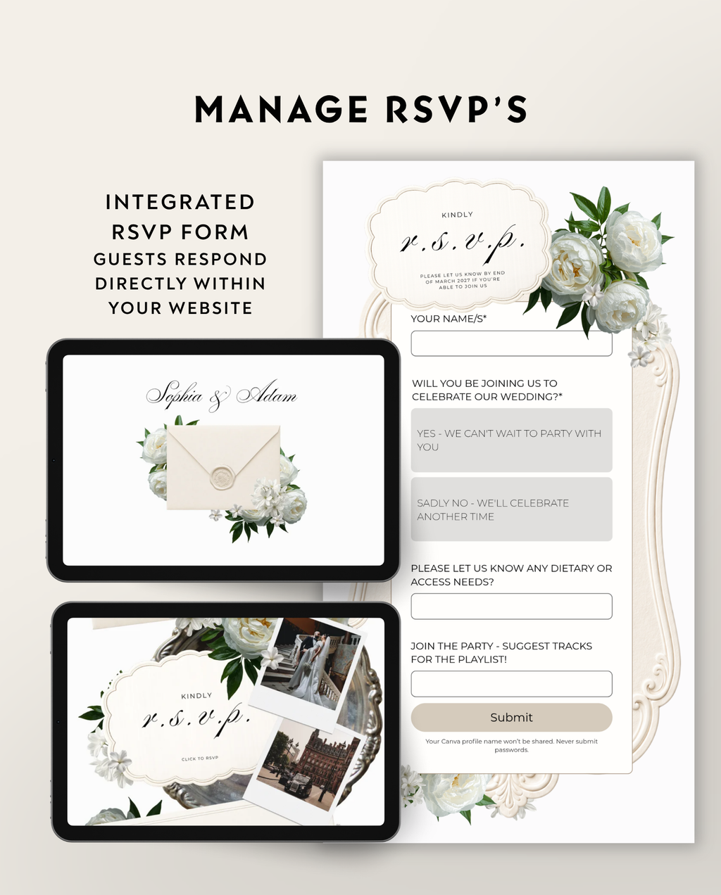 Envelope Reveal Invitation Suite - The Ivory Floral