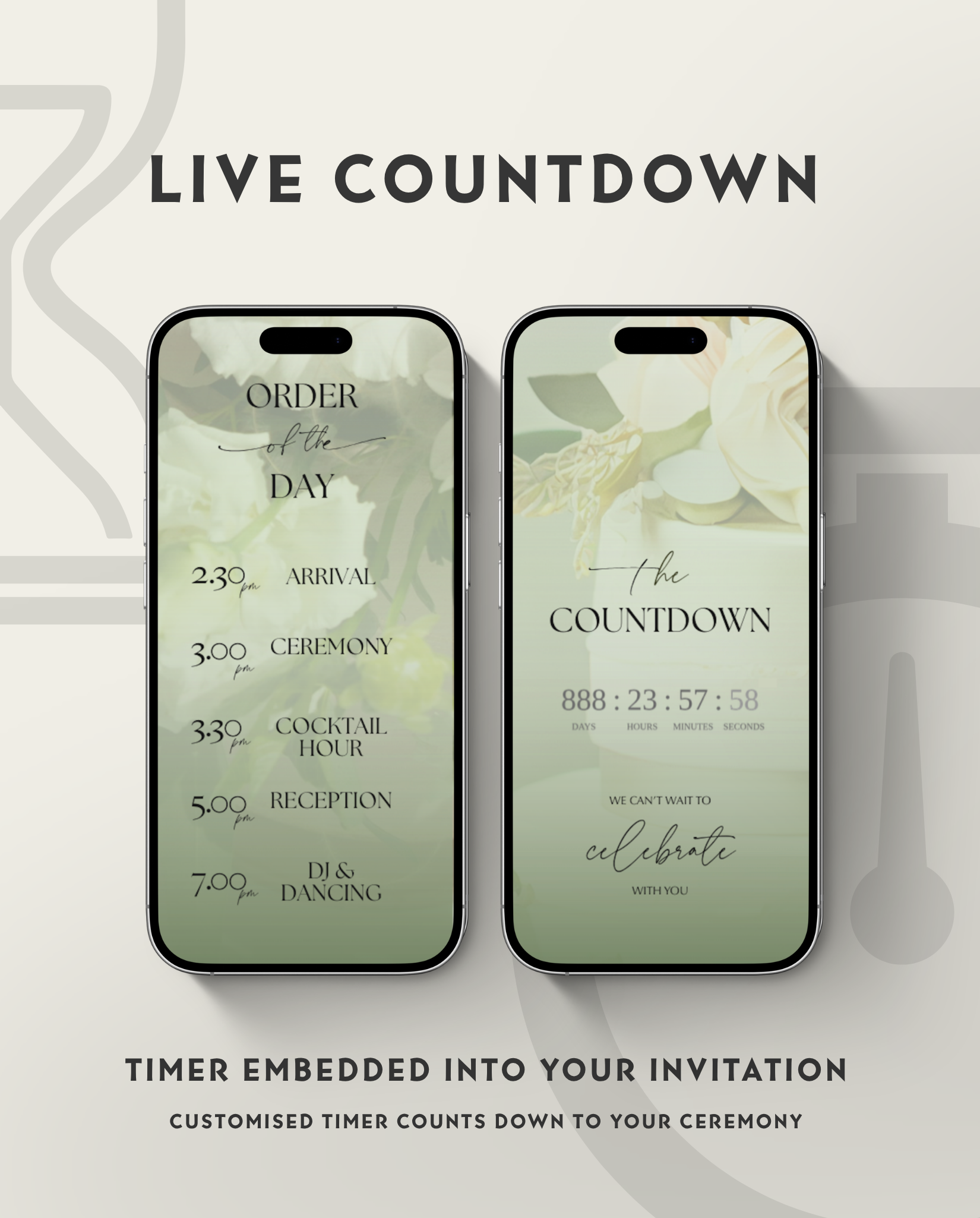 Interactive Wedding Invitation - Elegant Green