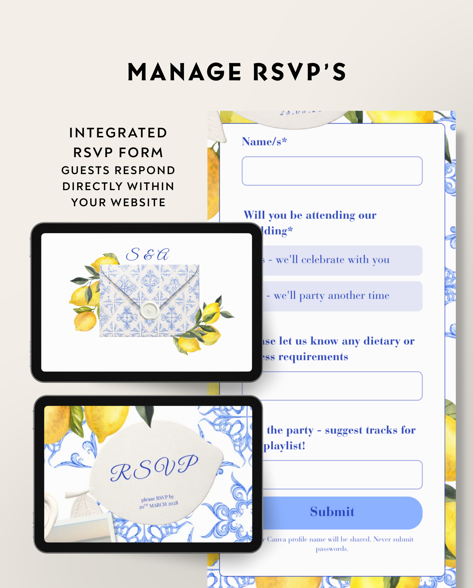 Envelope Reveal Invitation Suite - La Dolce Vita