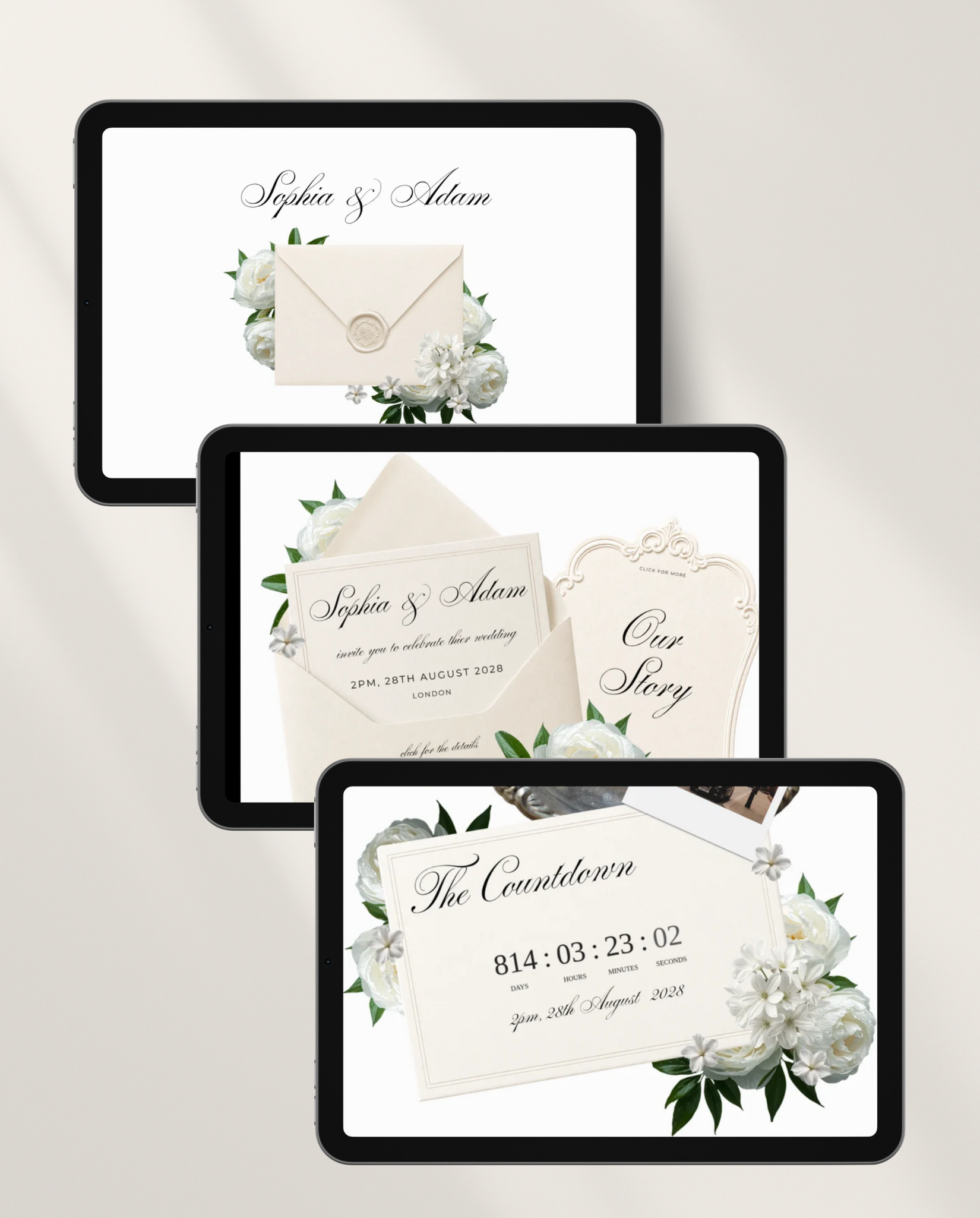 Envelope Reveal Invitation Suite - The Ivory Floral