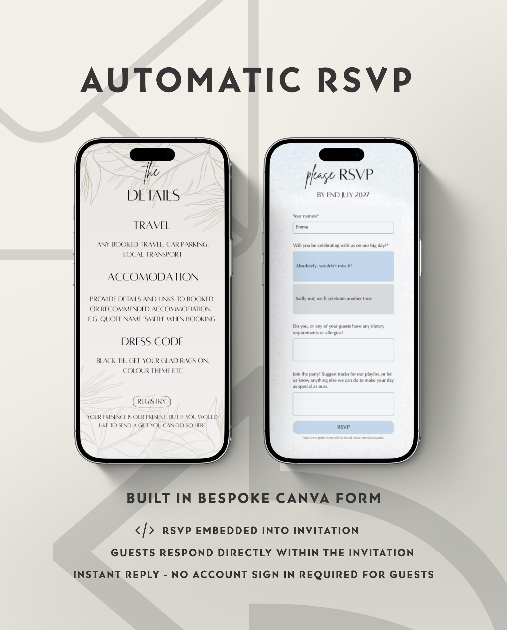 Interactive Wedding Invitation - Bohemian Floral