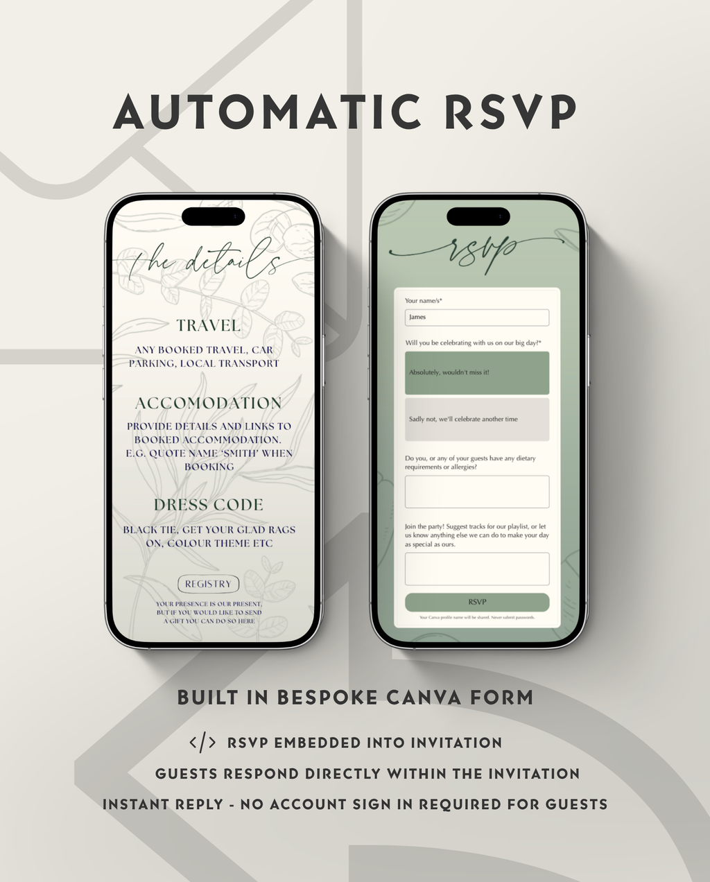 Interactive Wedding Invitation - Eucalyptus