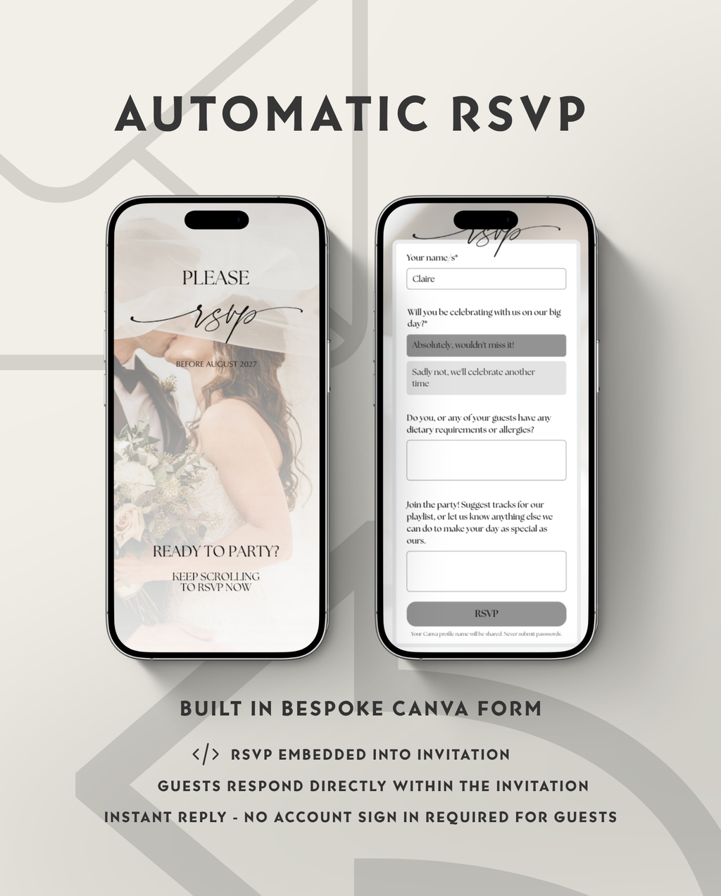 Interactive Wedding Invitation - Elegant White