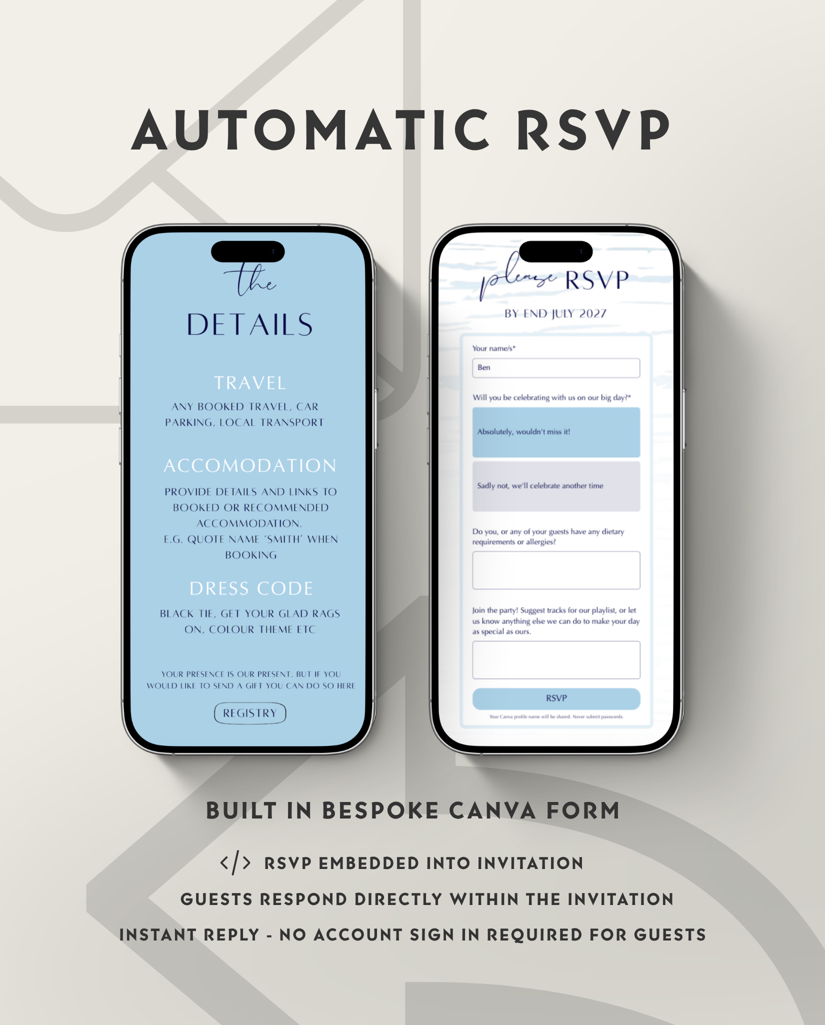 Interactive Wedding Invitation - Toast on the Coast