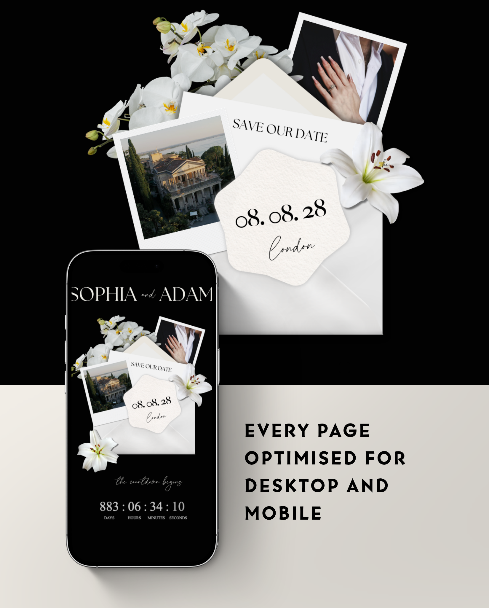 Save the Date - Elegant Black