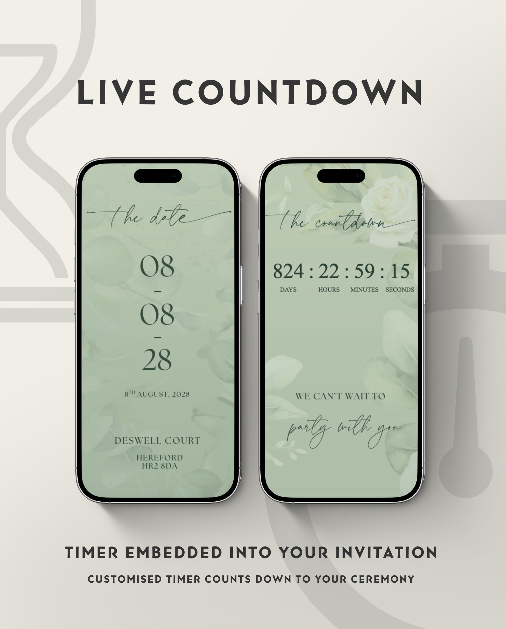 Interactive Wedding Invitation - Floral Eucalyptus
