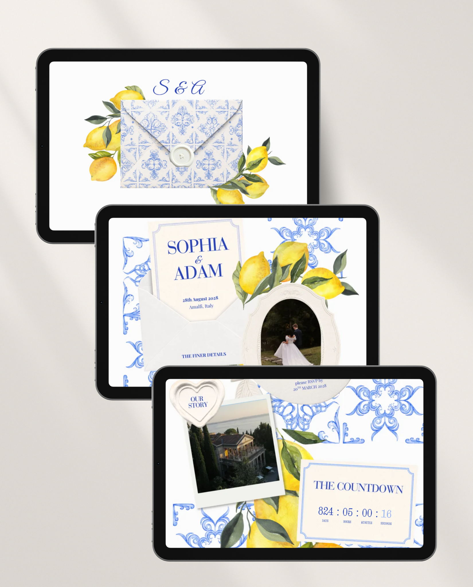 Envelope Reveal Invitation Suite - La Dolce Vita